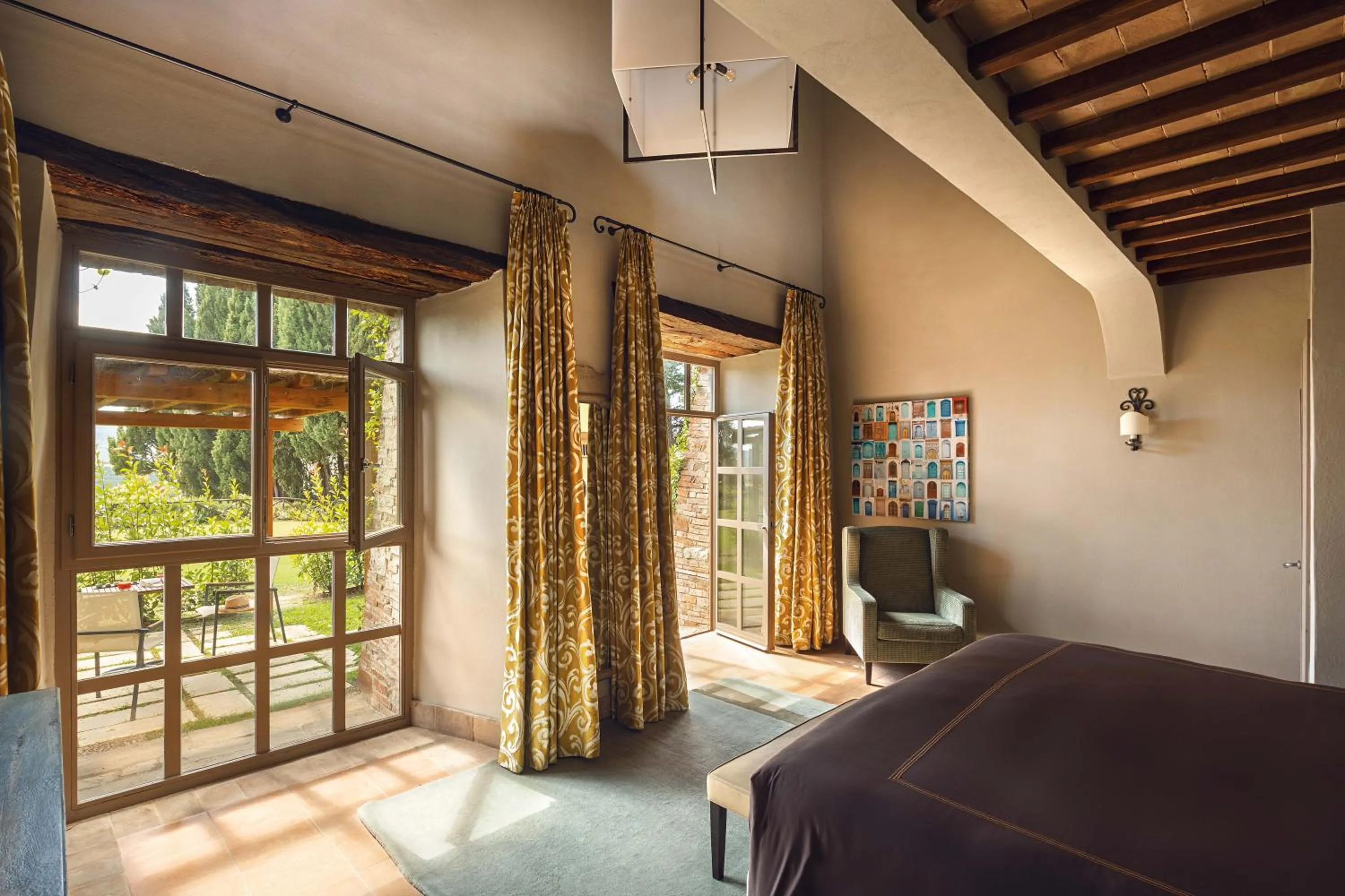 Bedroom, Bed in Castello di Casole, A Belmond Hotel, Tuscany