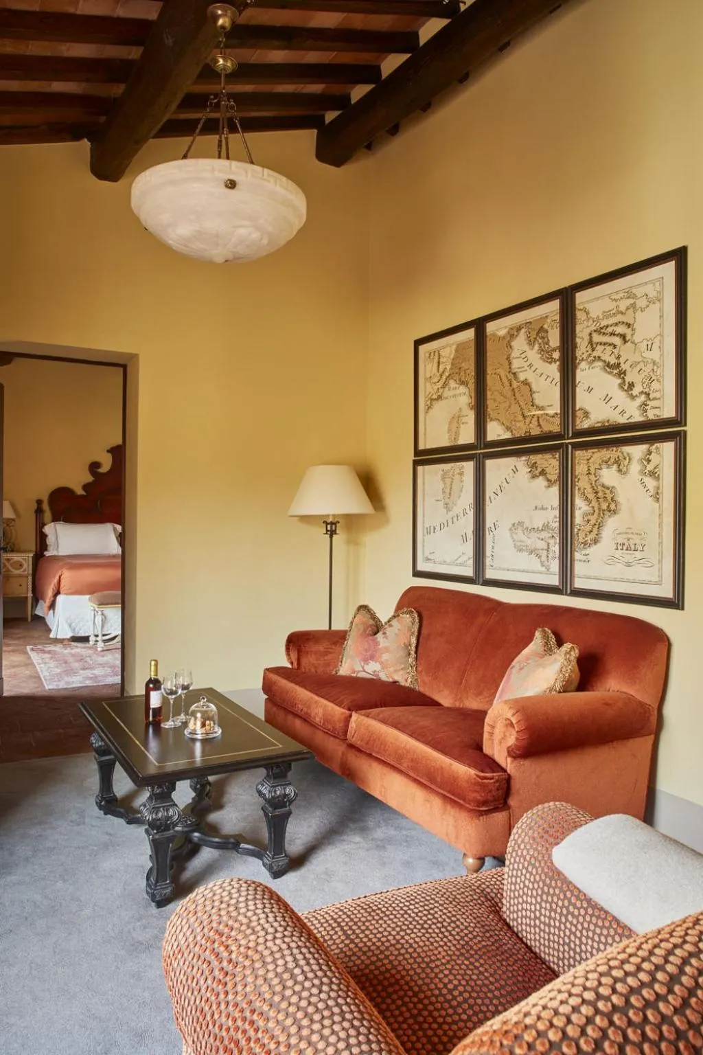 Living room in Castello di Casole, A Belmond Hotel, Tuscany