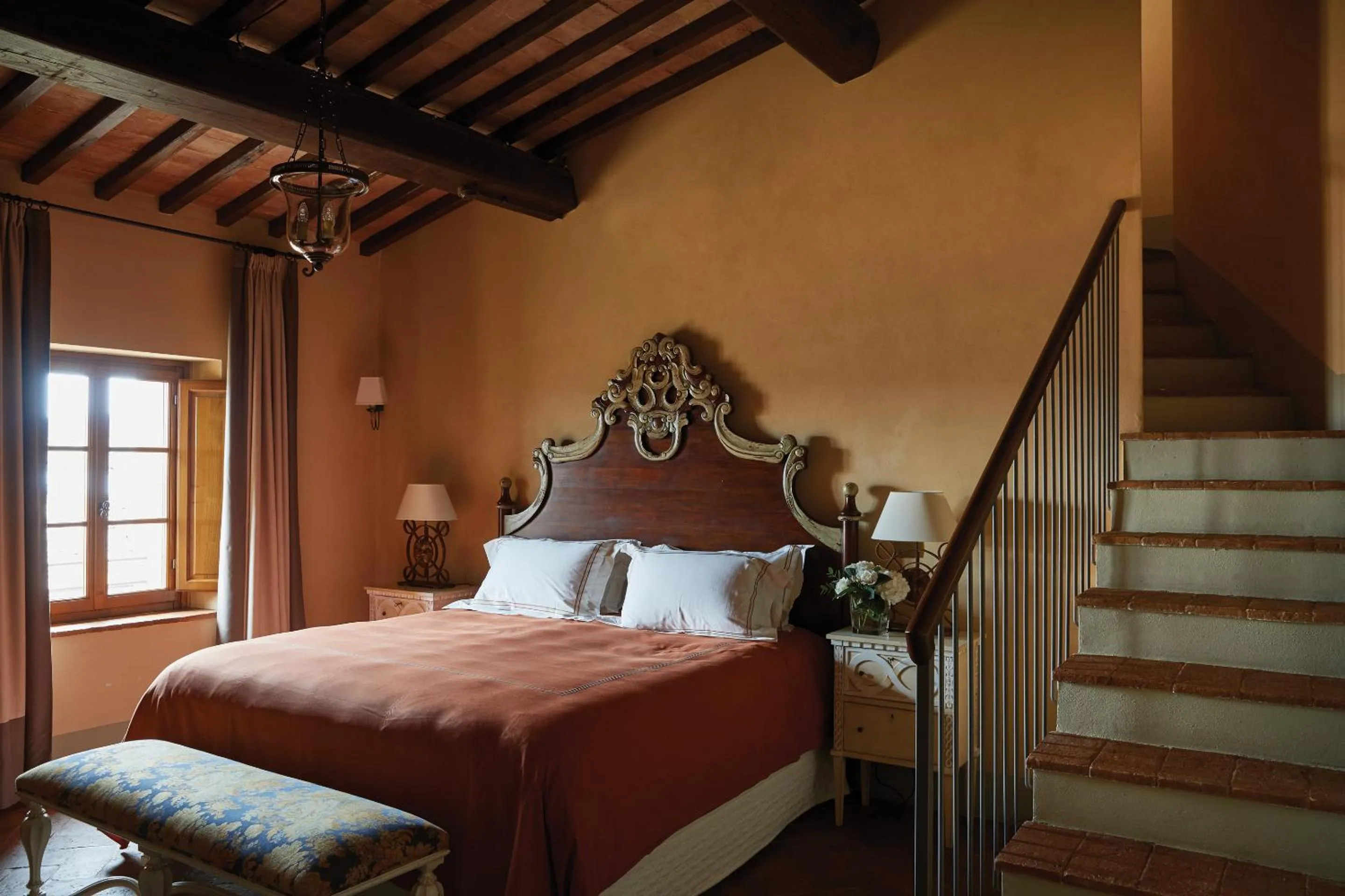 Bedroom, Bed in Castello di Casole, A Belmond Hotel, Tuscany