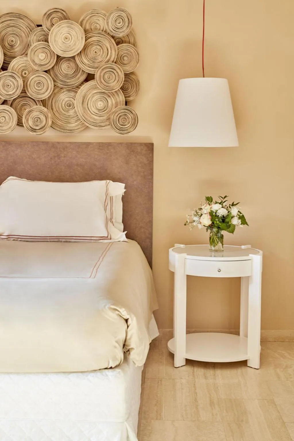Decorative detail, Bed in Castello di Casole, A Belmond Hotel, Tuscany