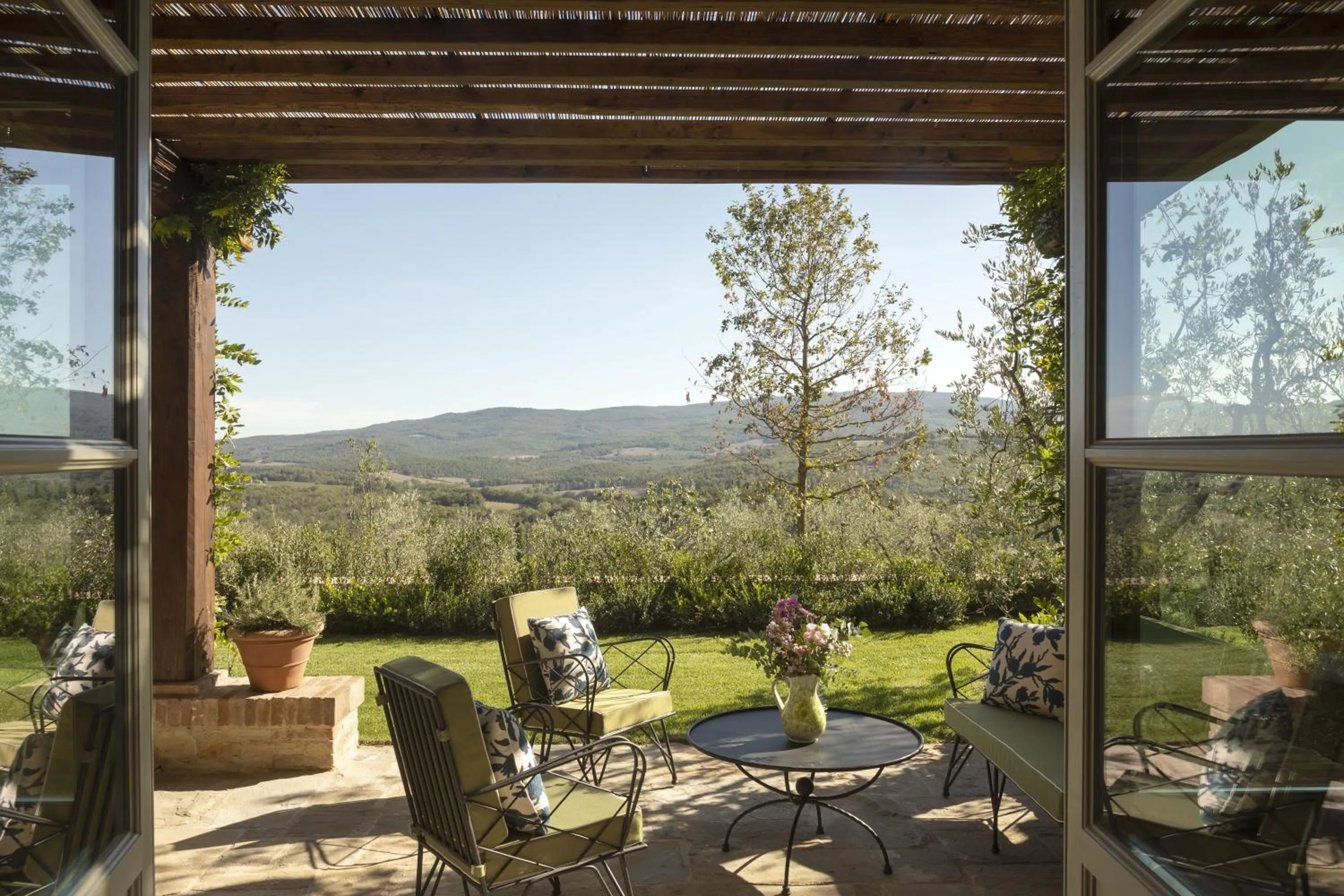 Patio in Castello di Casole, A Belmond Hotel, Tuscany