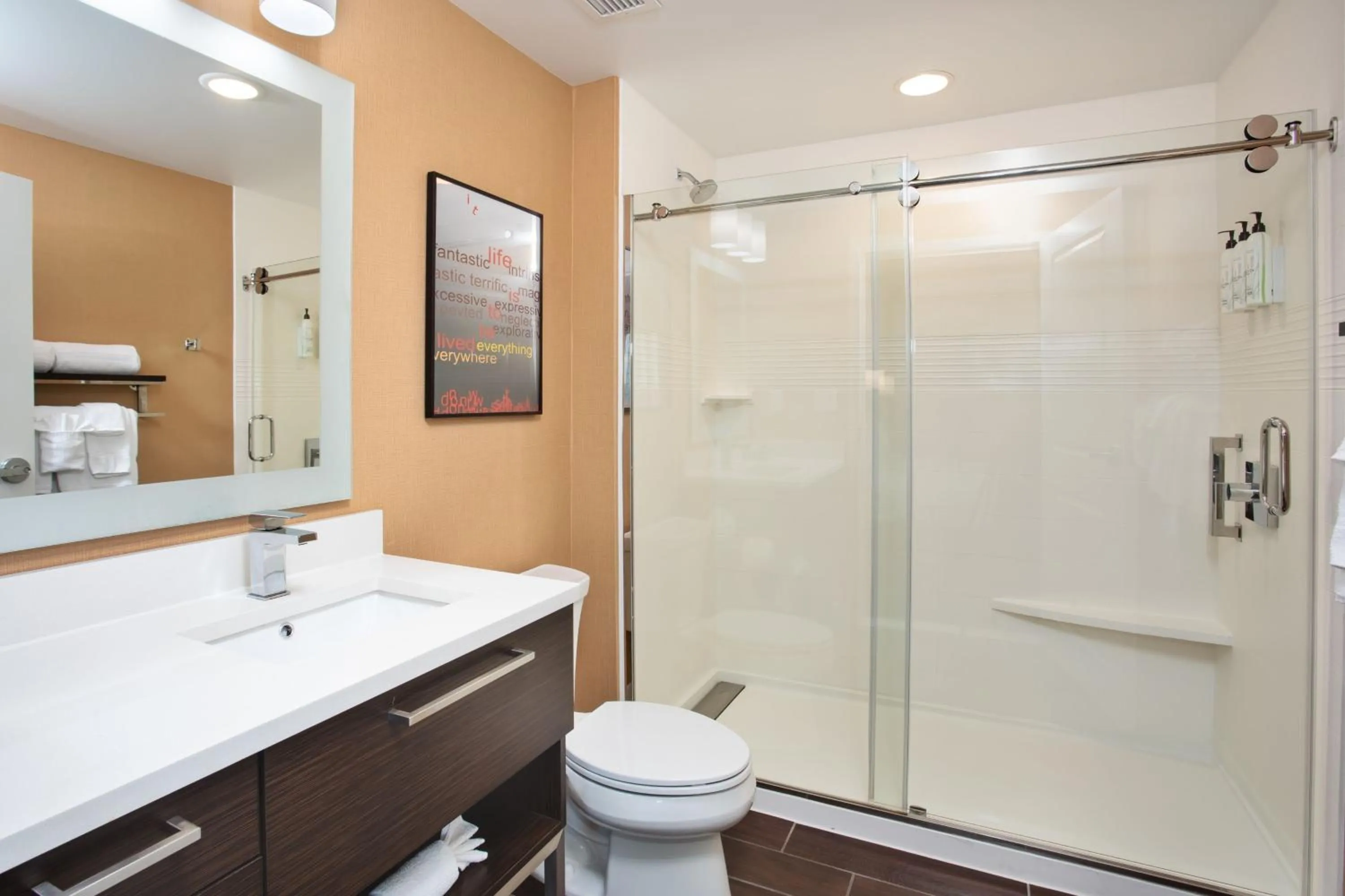 Bathroom in TownePlace Suites by Marriott Detroit Belleville