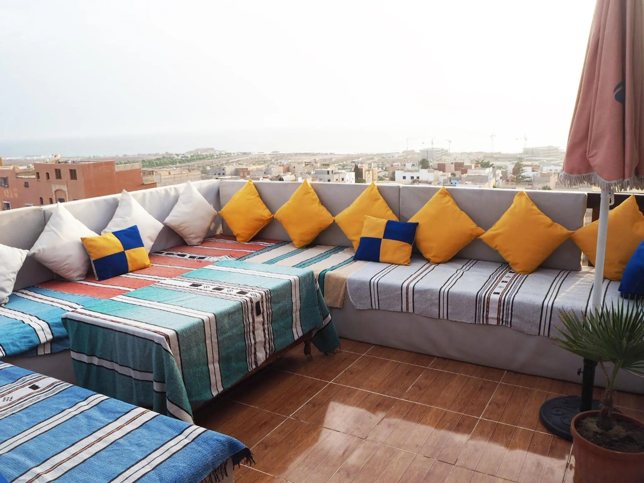 Seating area, Bed in Original Surf Morocco