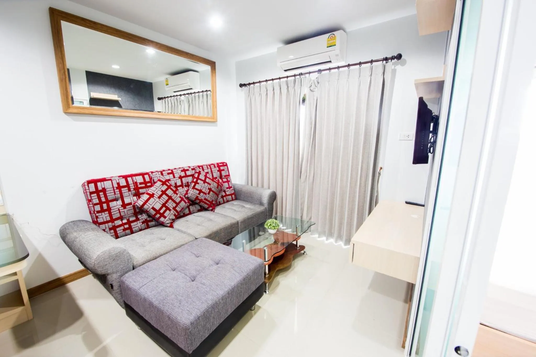 Living room, Bed in Aonang Ocean View Studio ( The Sea Condo )