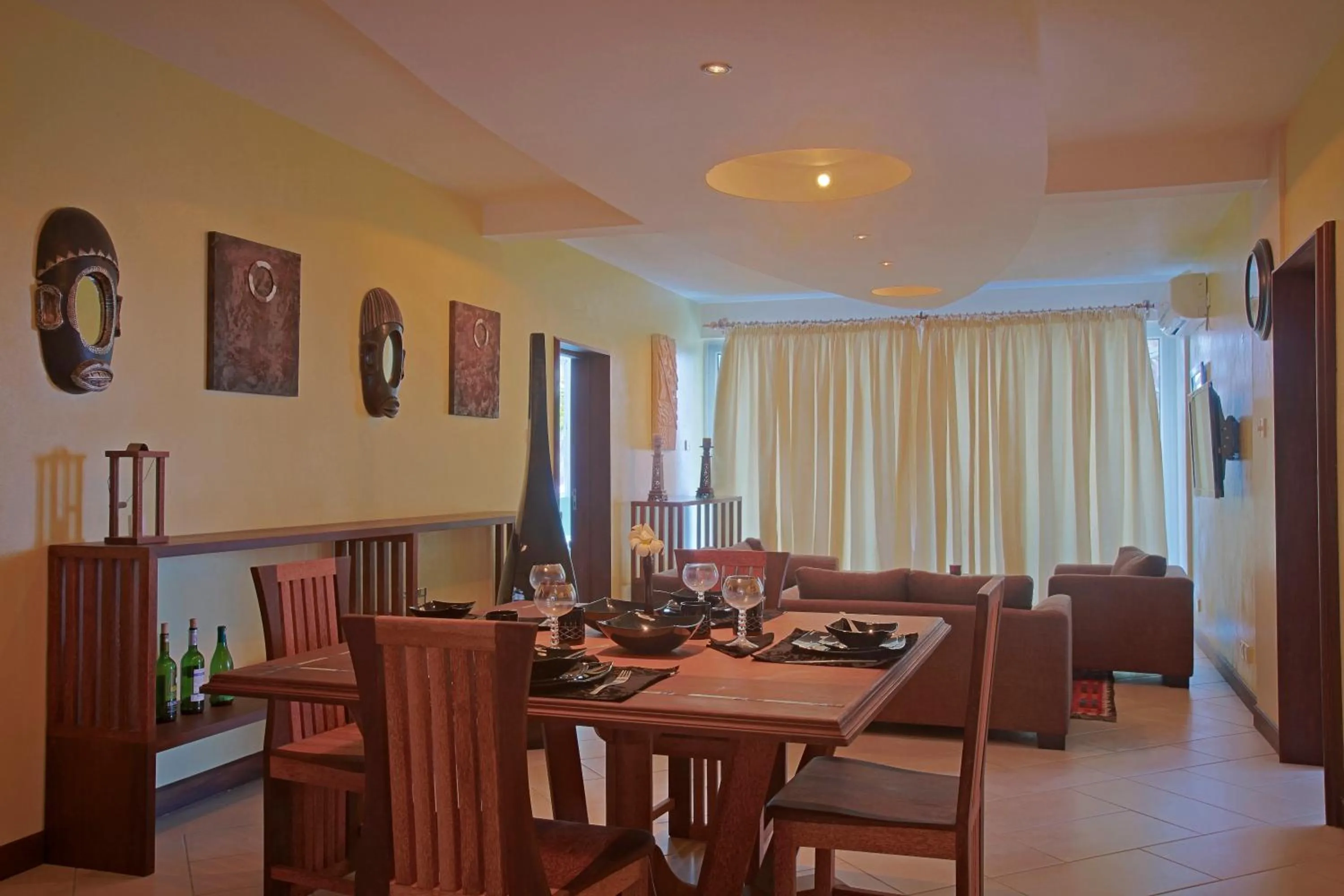 Living room in Cowrie Shell Beach Apartments Official