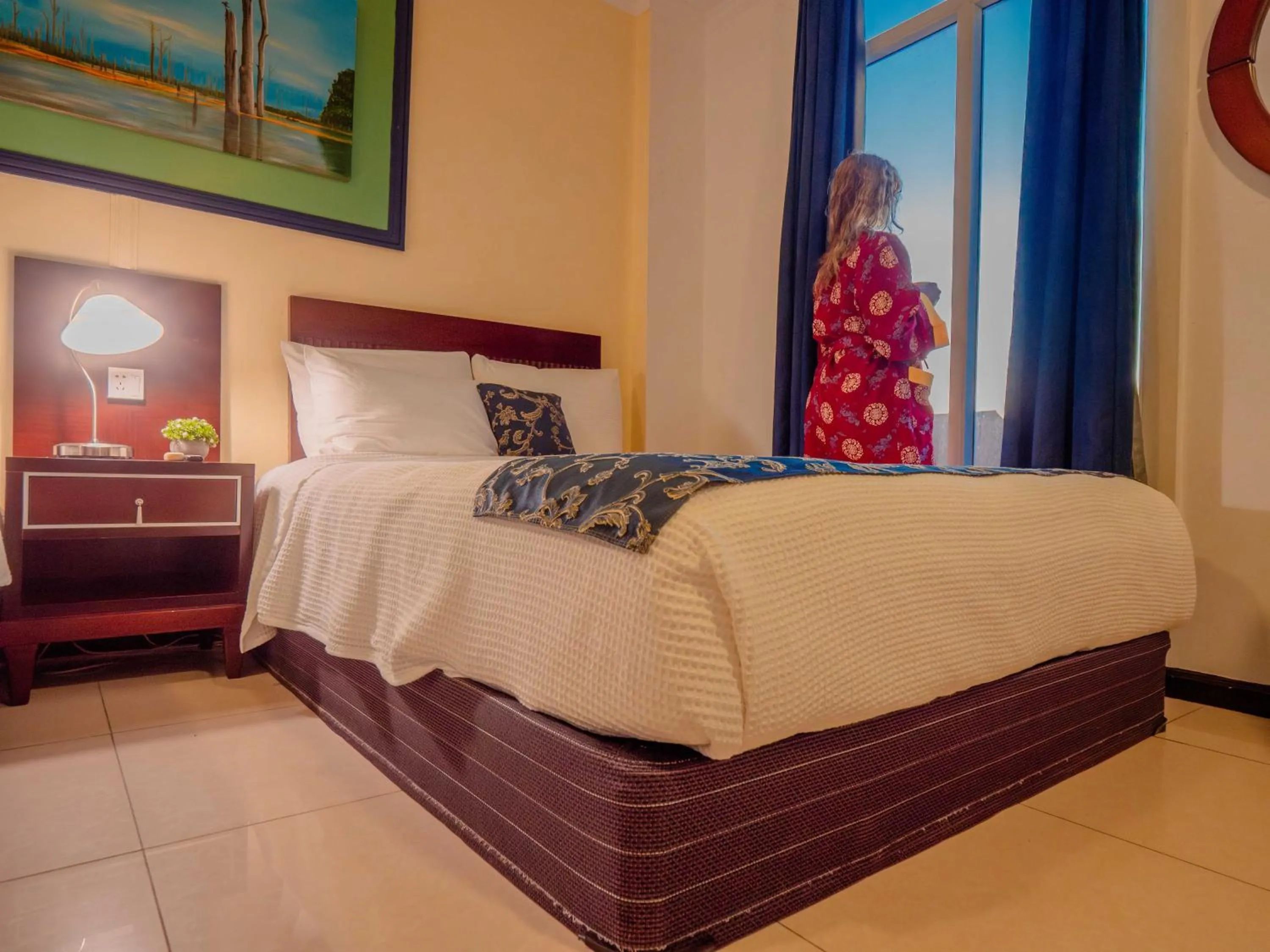 Bed in Hotel Palacio