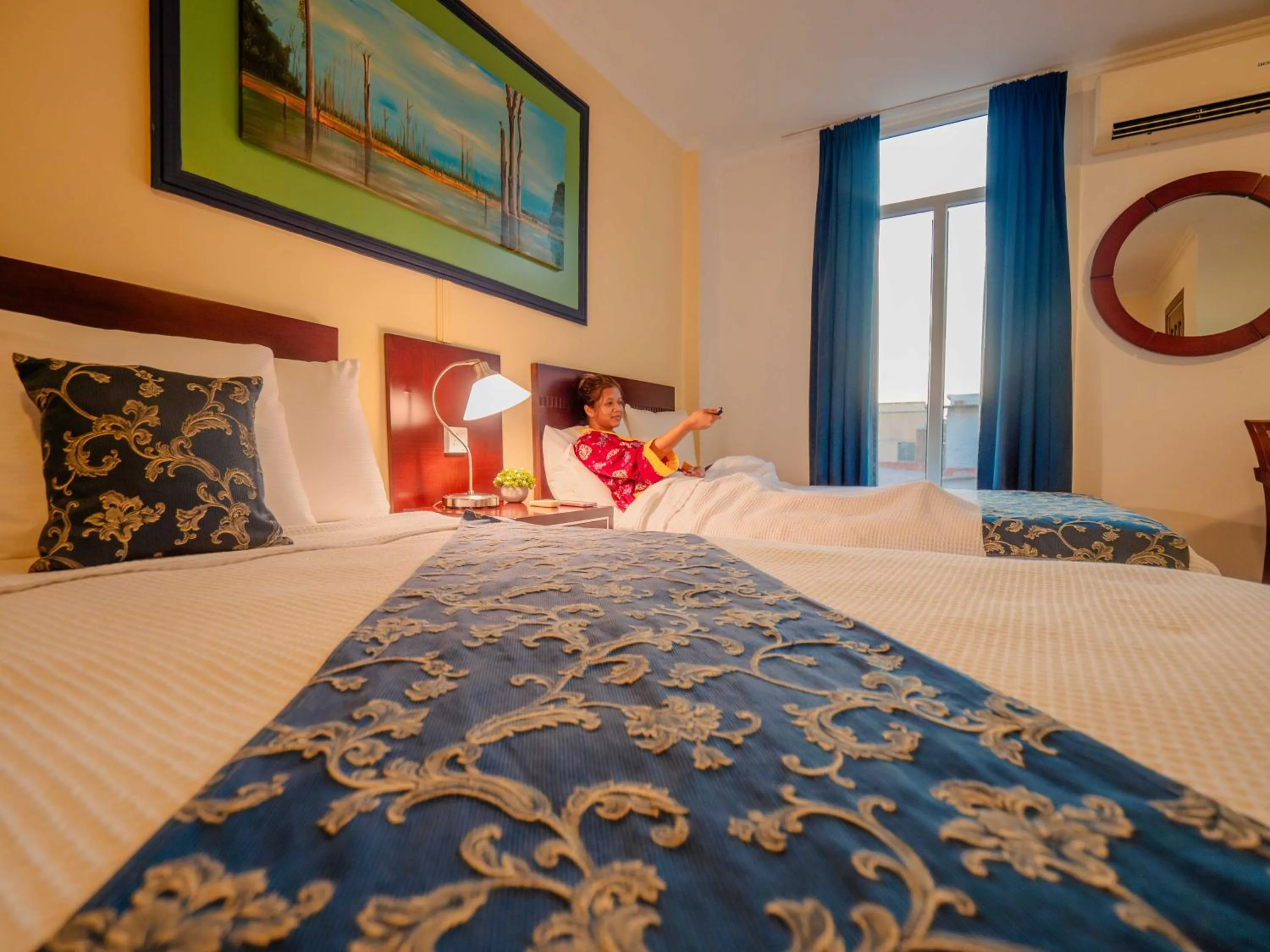 Bed in Hotel Palacio