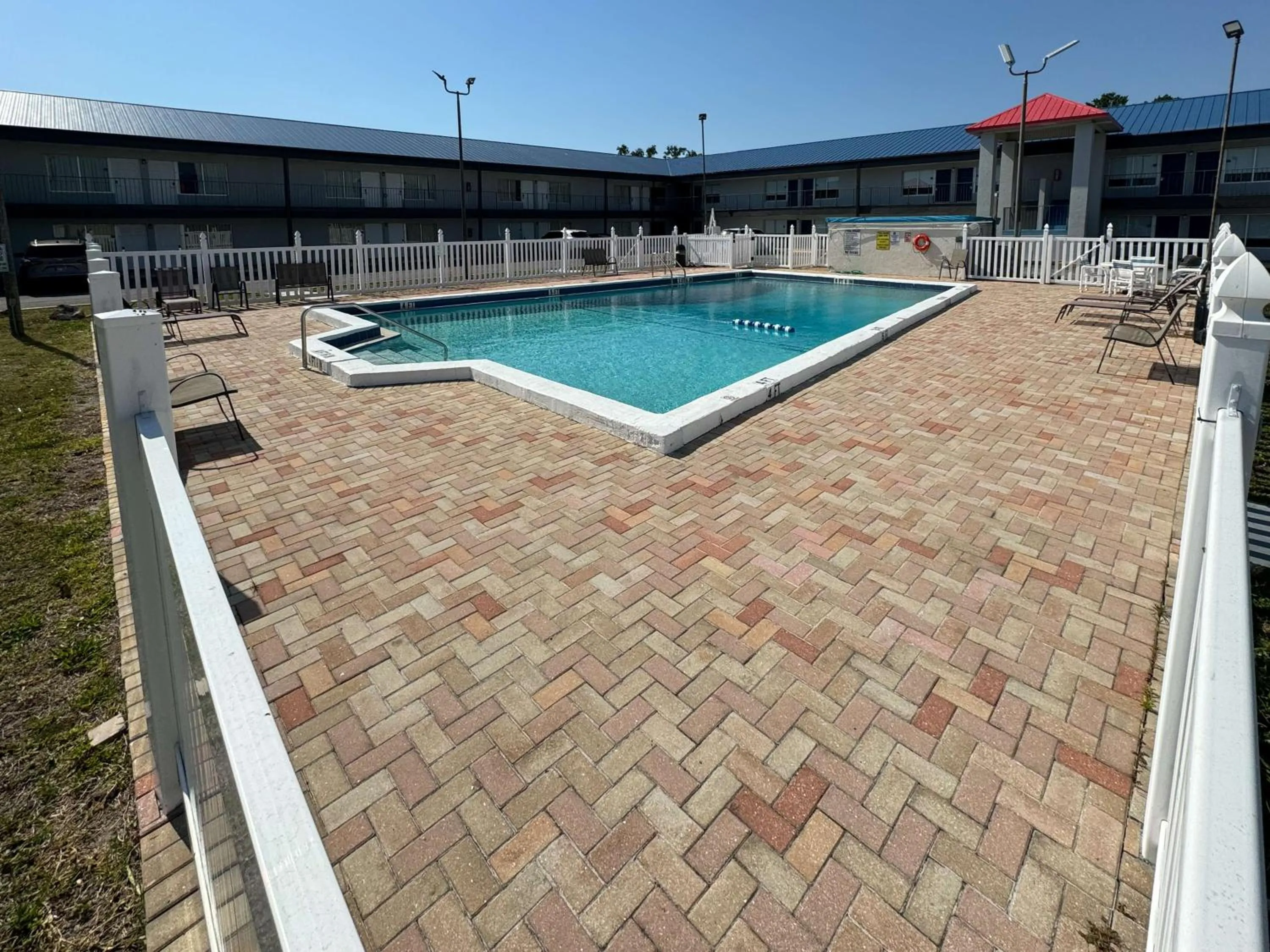 Pool view in Motel 6 Englewood, FL