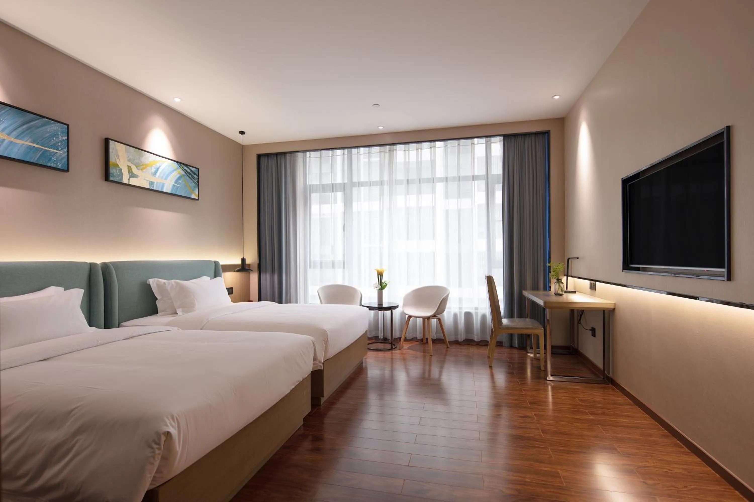 Bedroom, Bed in Jinmanfu International Hotel