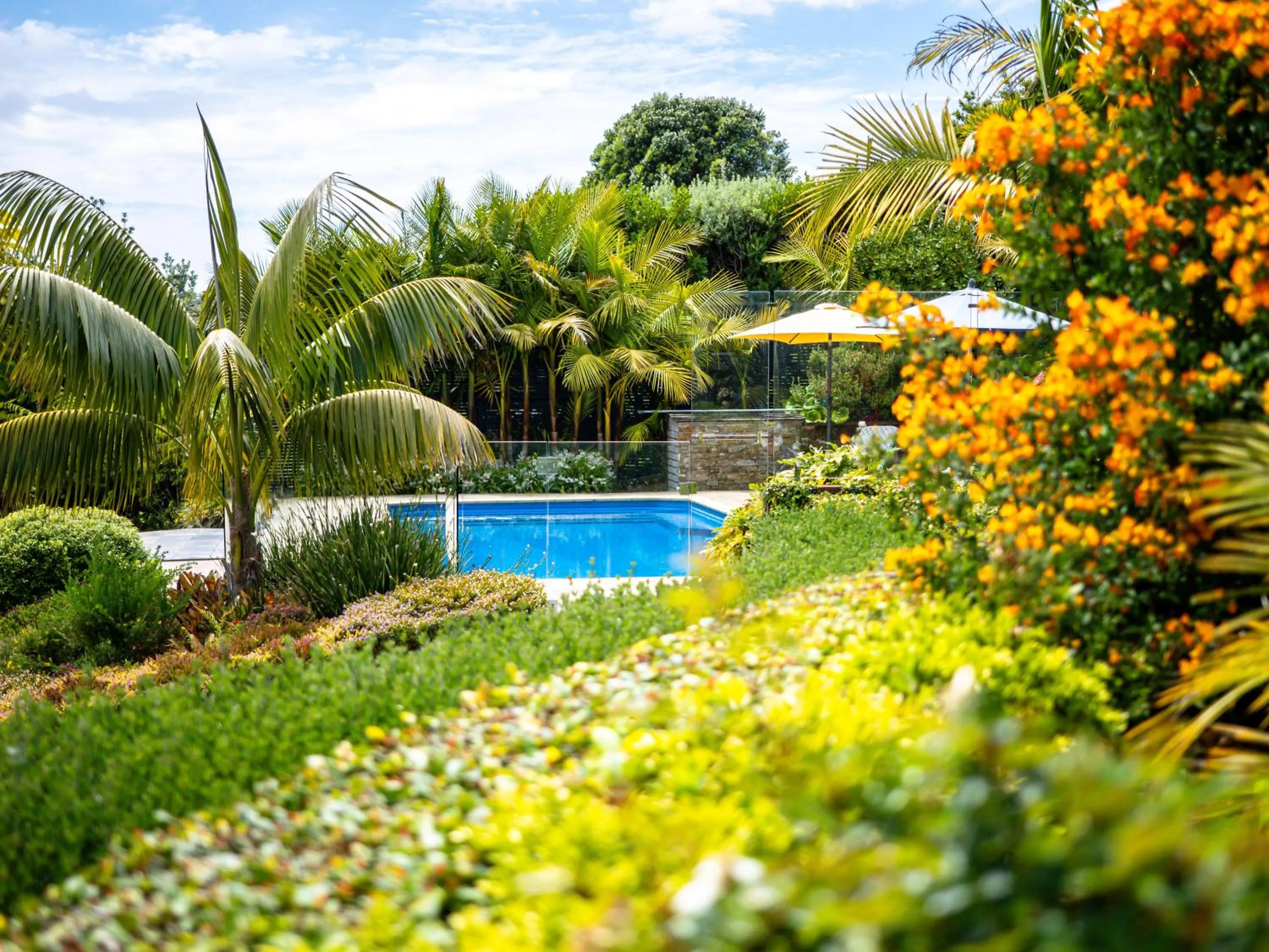 Pool view in Te Awa Lodge