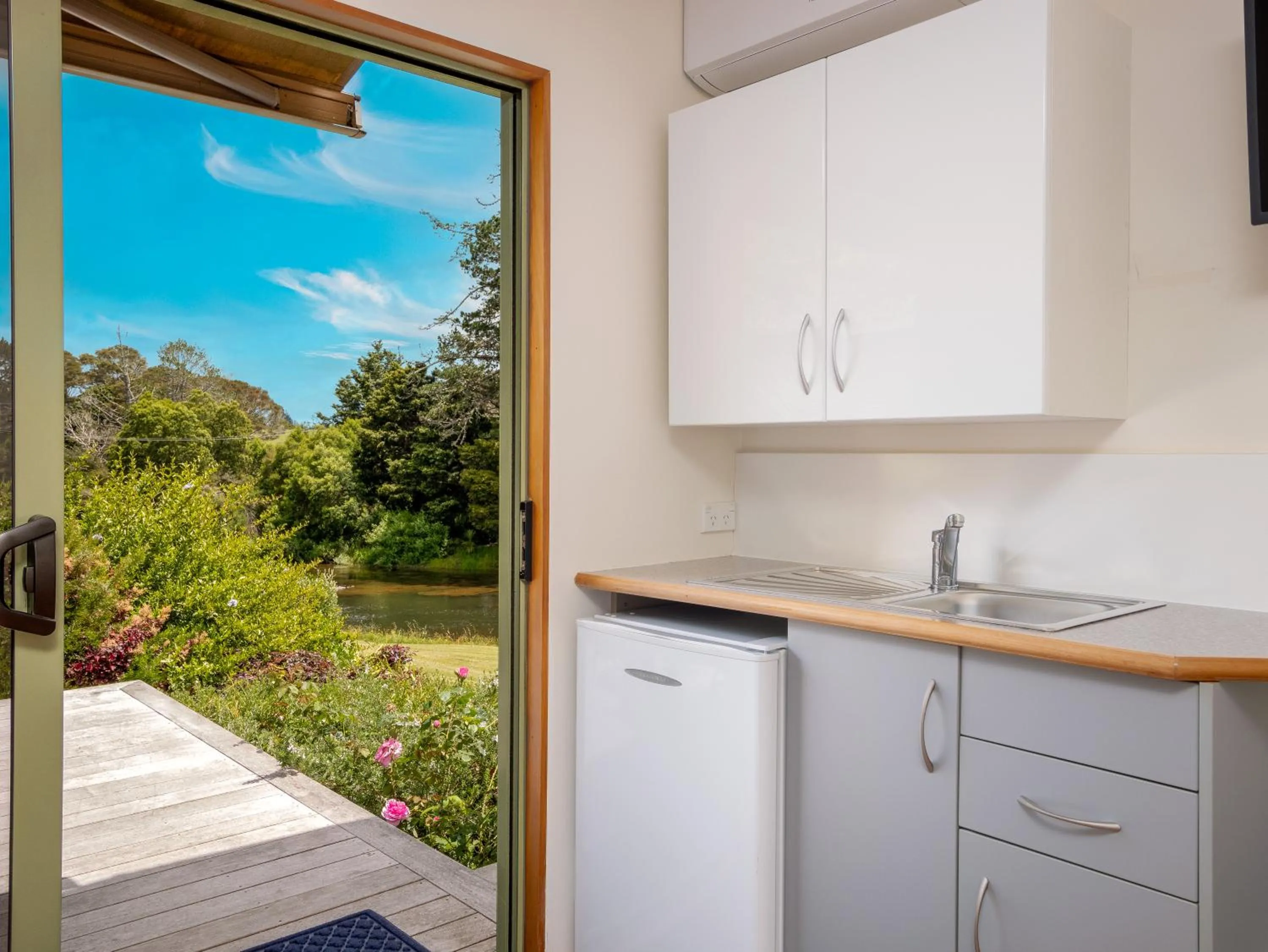 Garden view in Te Awa Lodge