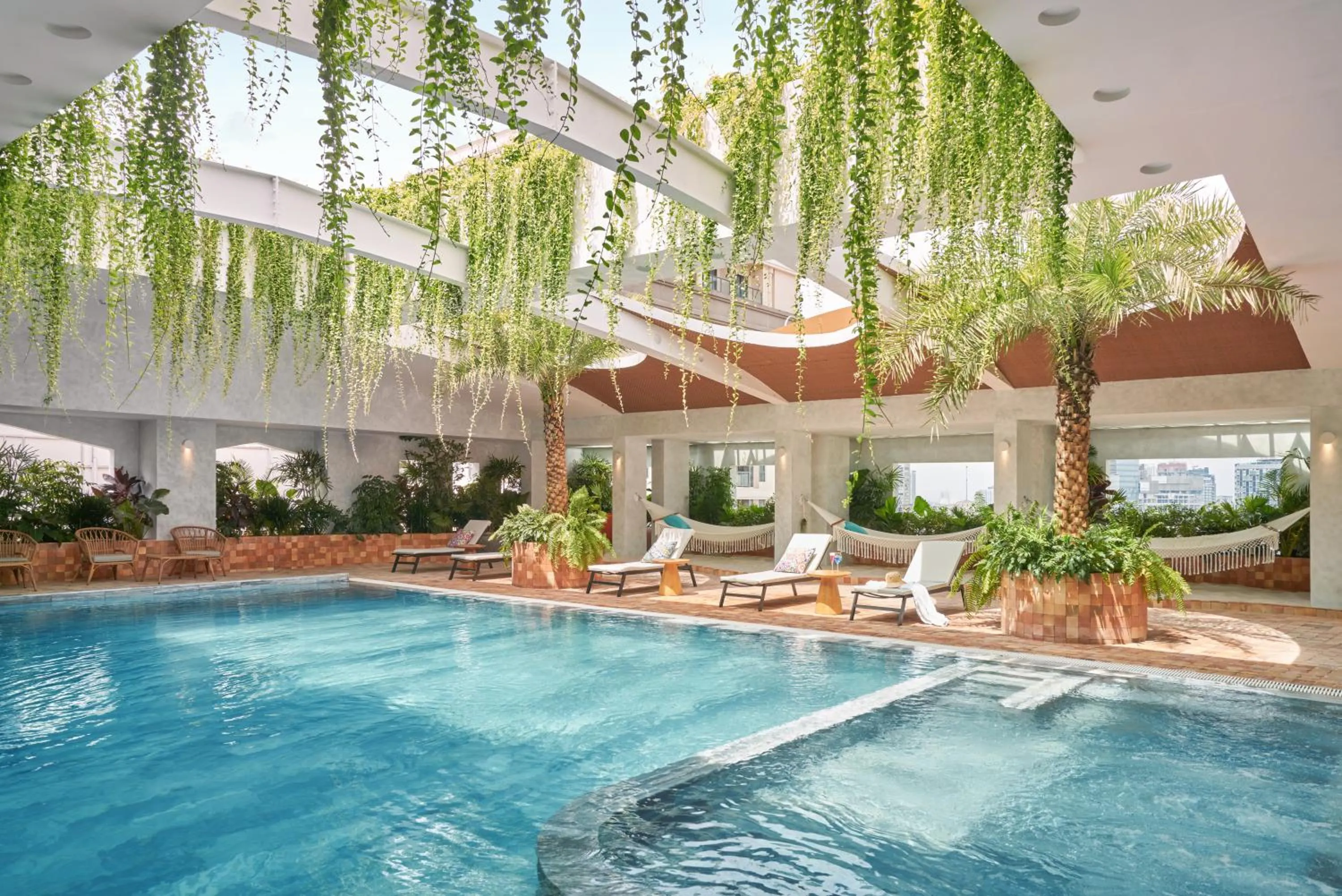 Pool view in Silverland Mây Hotel