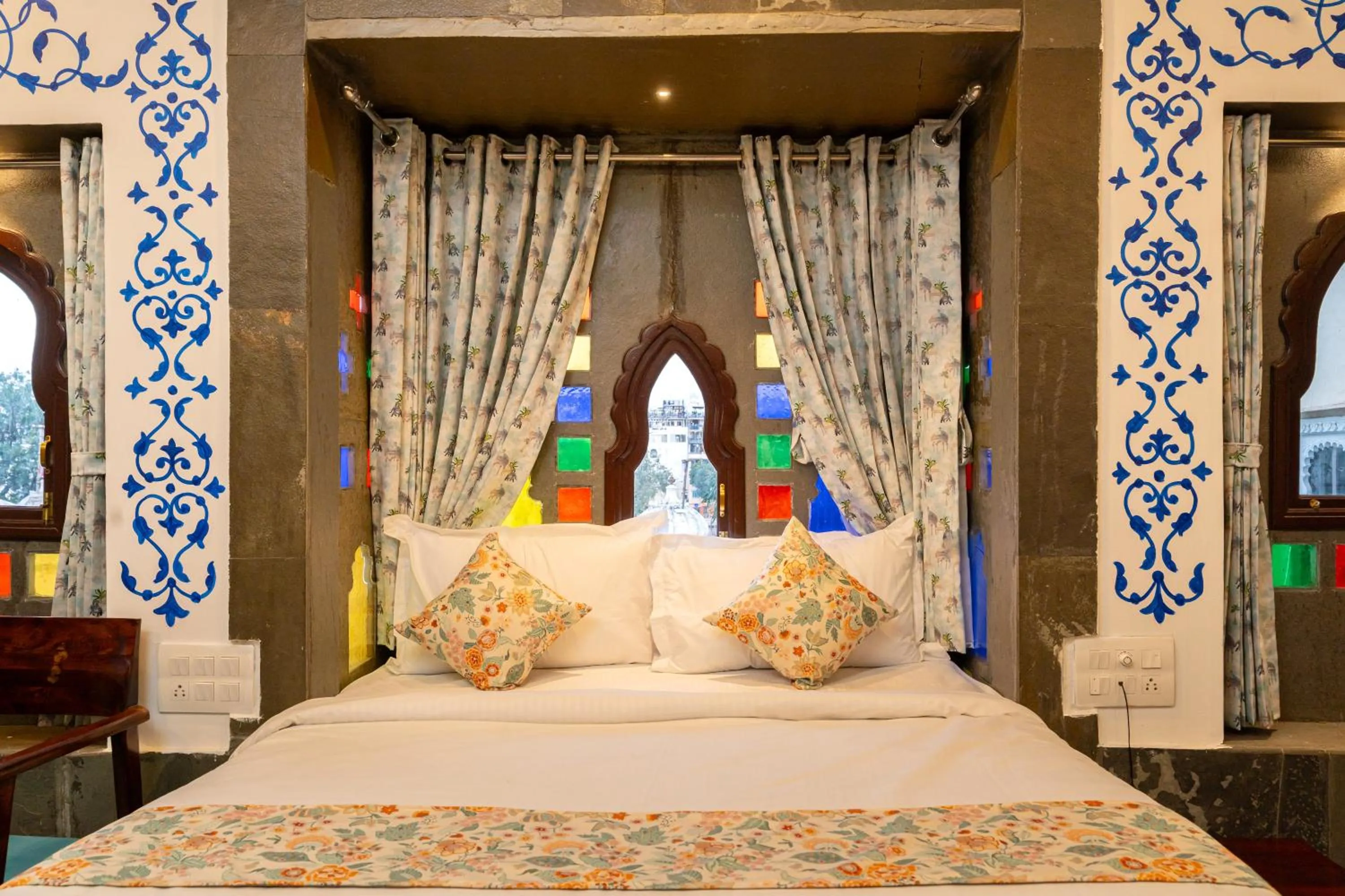 Bed in Storica Stays Panorama Haveli Udaipur