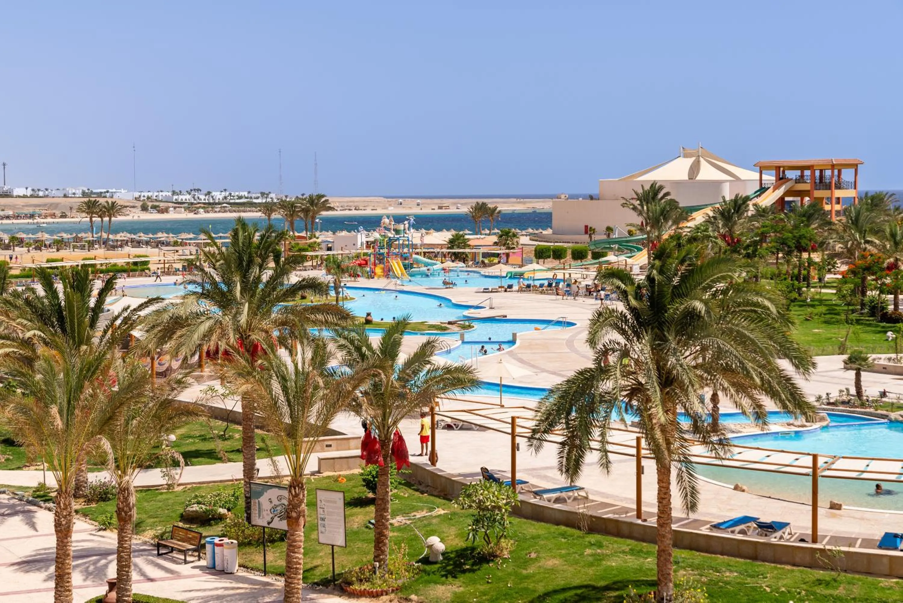 Pool view in Malikia Resort Abu Dabbab