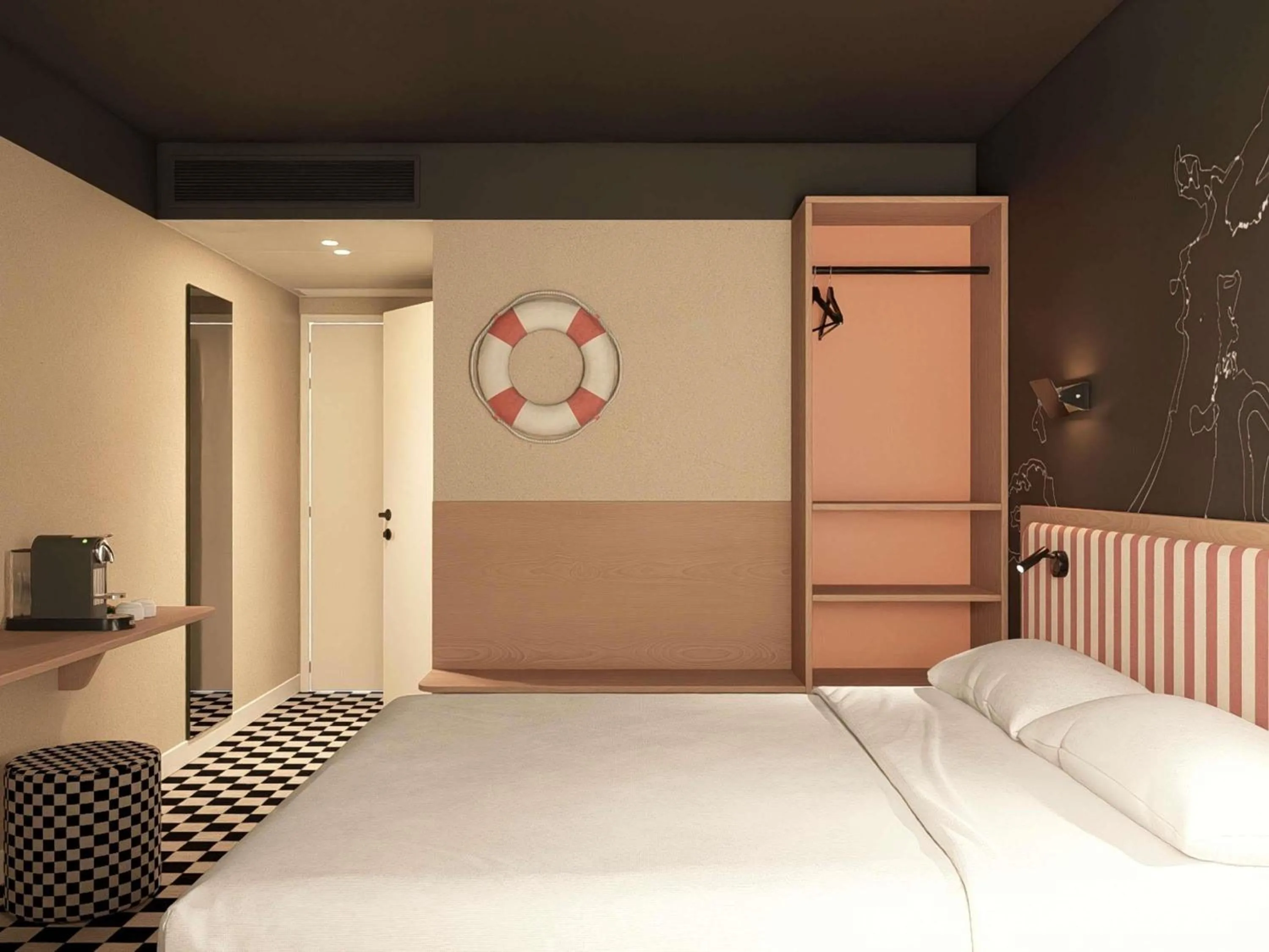 Bedroom, Bed in ibis Styles La Rochelle Centre les Minimes