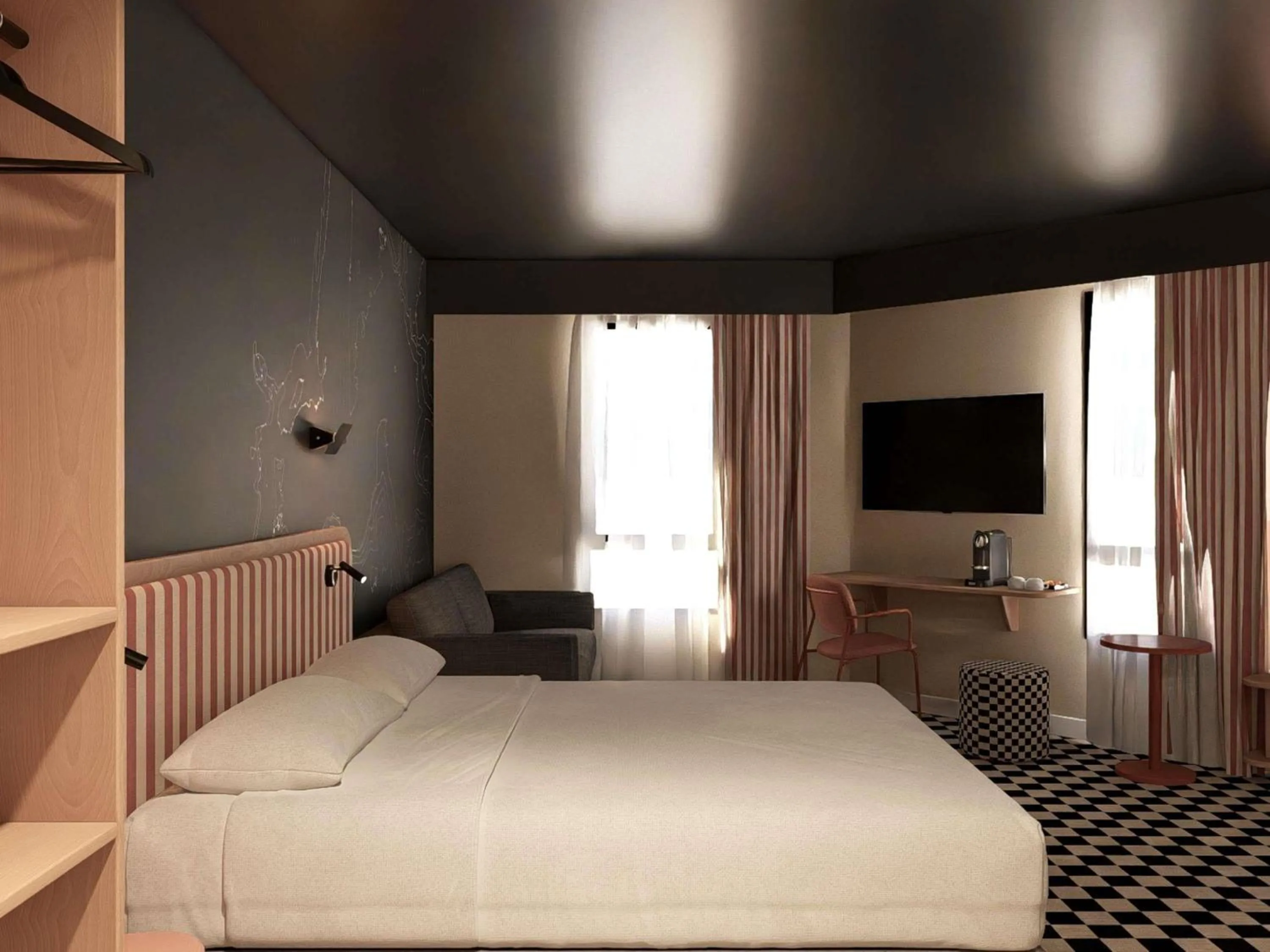 Bedroom, Bed in ibis Styles La Rochelle Centre les Minimes