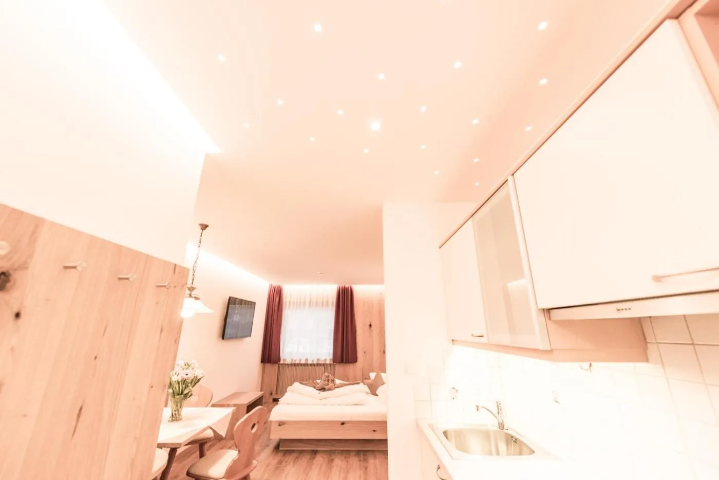 kitchen, Bed in Aparthotel Kastel Seiser Alm