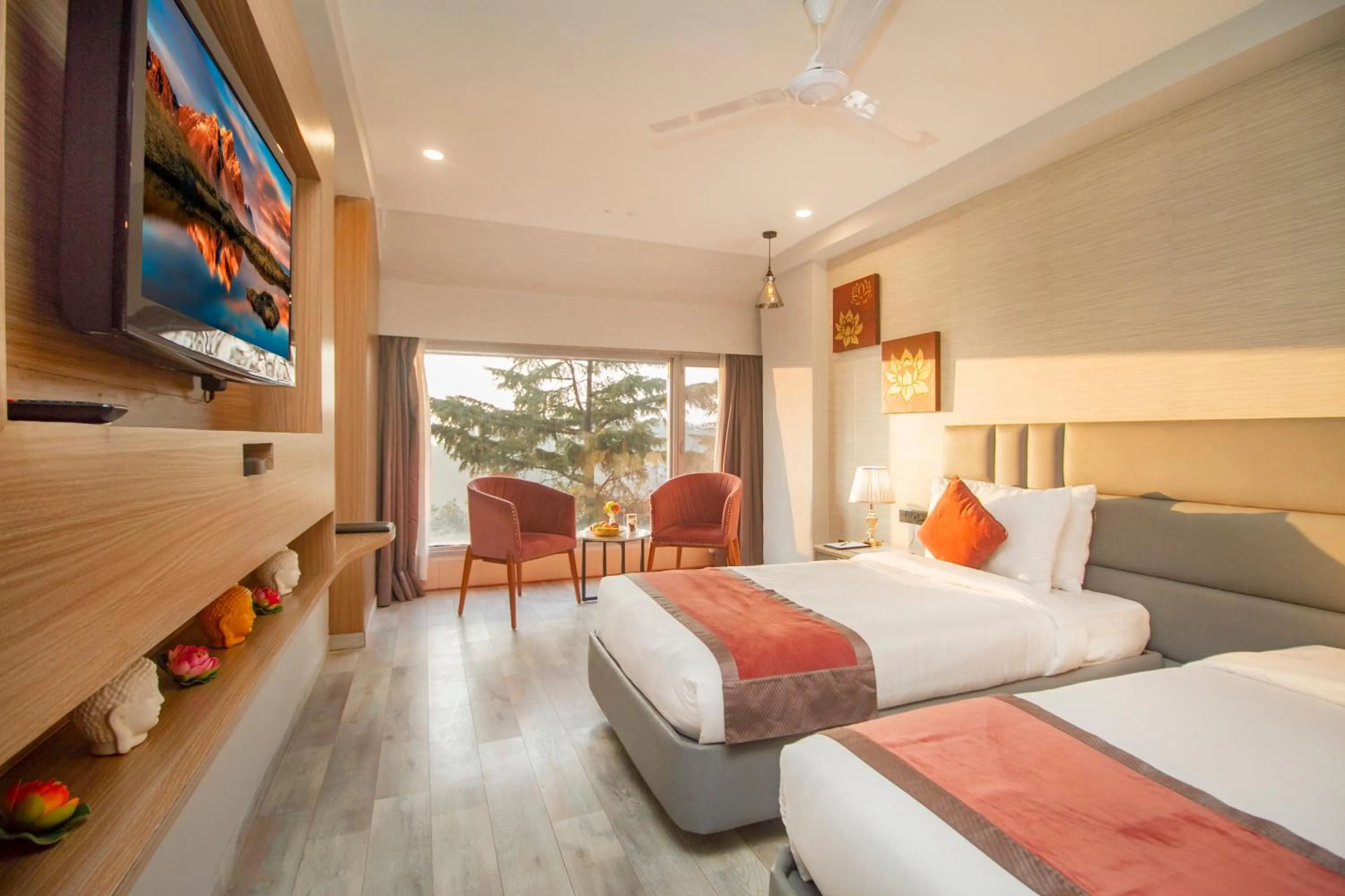 View (from property/room), Bed in Amritara Surya - A Luxury Spa Retreat