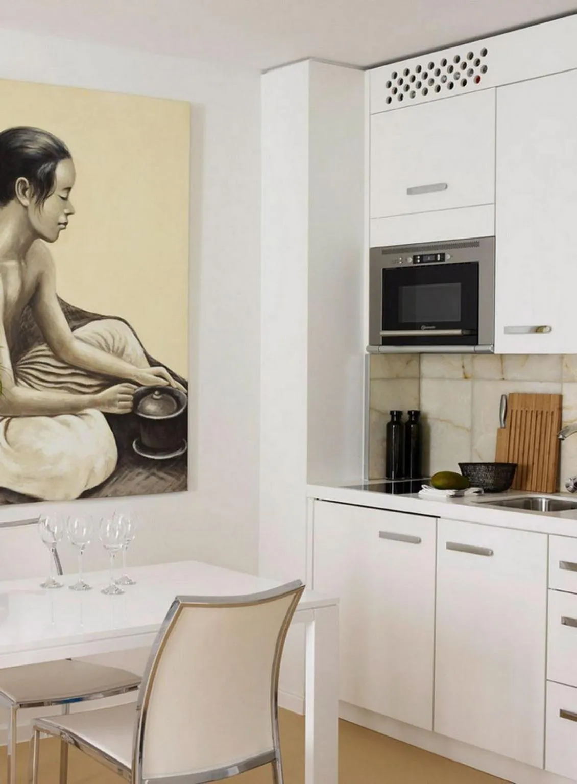 Kitchen or kitchenette in VISIONAPARTMENTS Berlin - contactless check-in