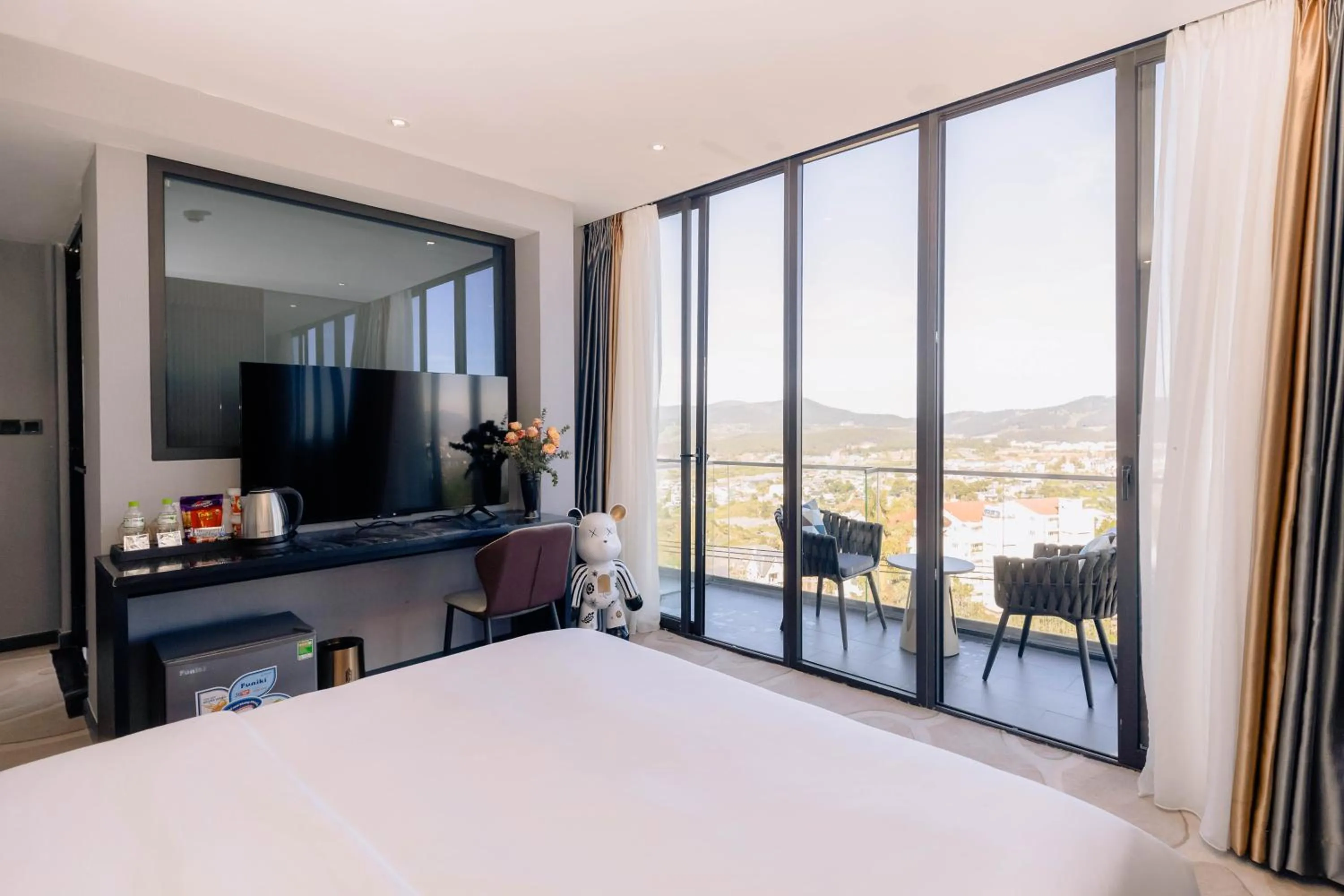 View (from property/room), Bed in New Century Dalat Hotel