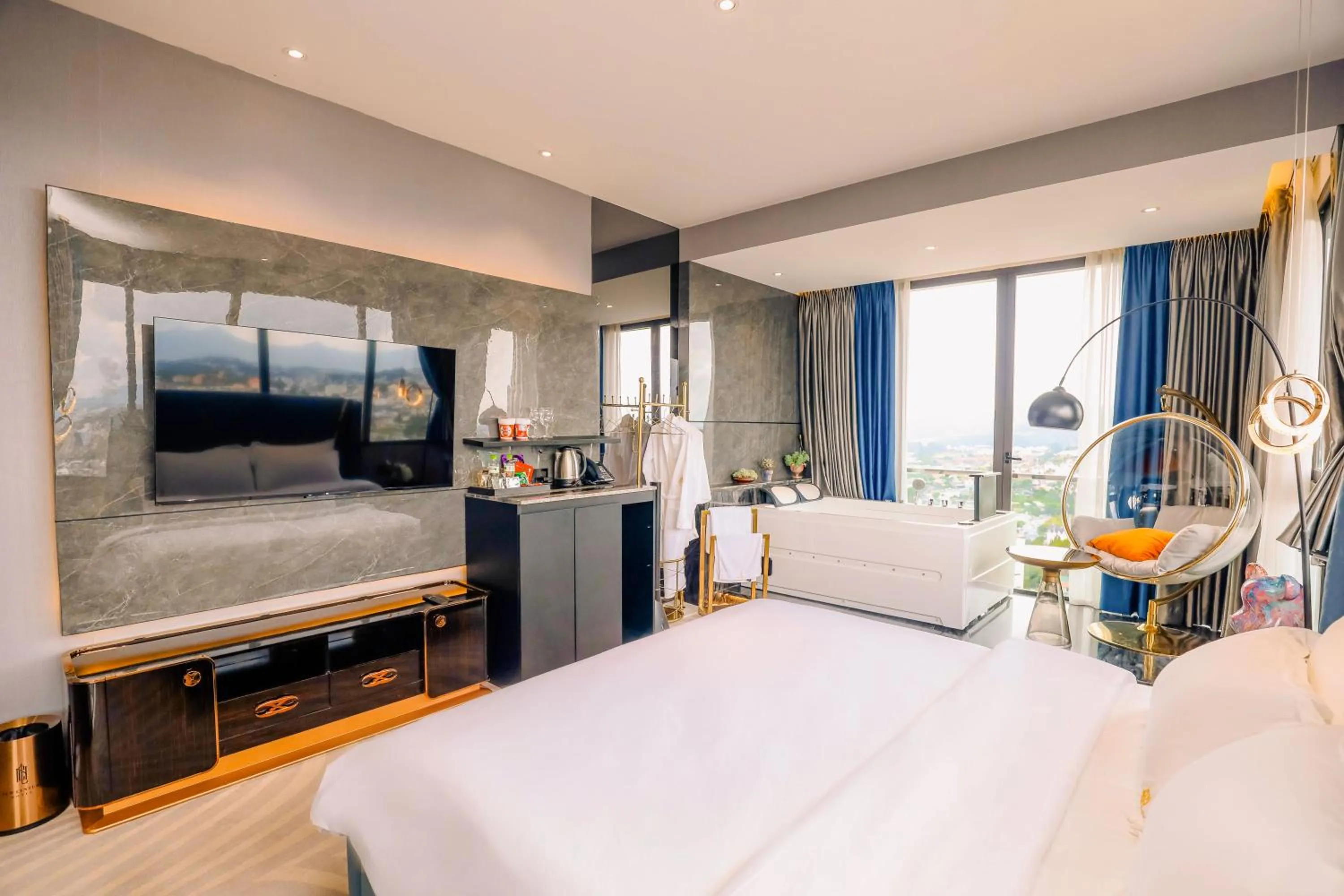 Photo of the whole room, Bed in New Century Dalat Hotel