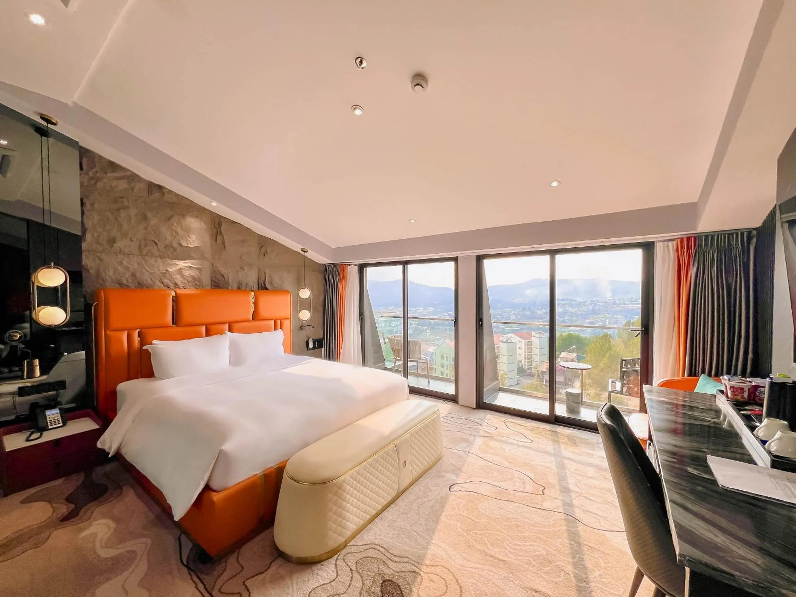 Bedroom, Bed in New Century Dalat Hotel