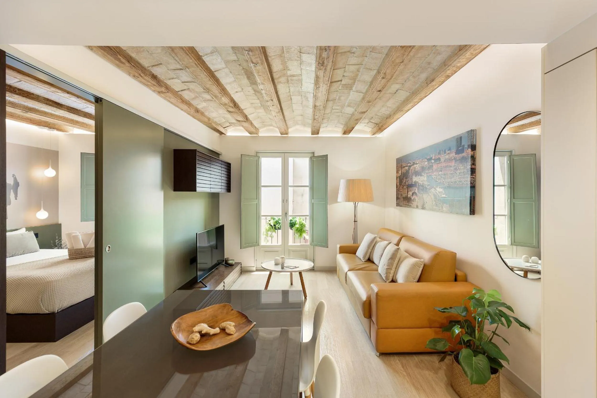 Communal lounge/ TV room, Bed in Ola Living Portaferrissa