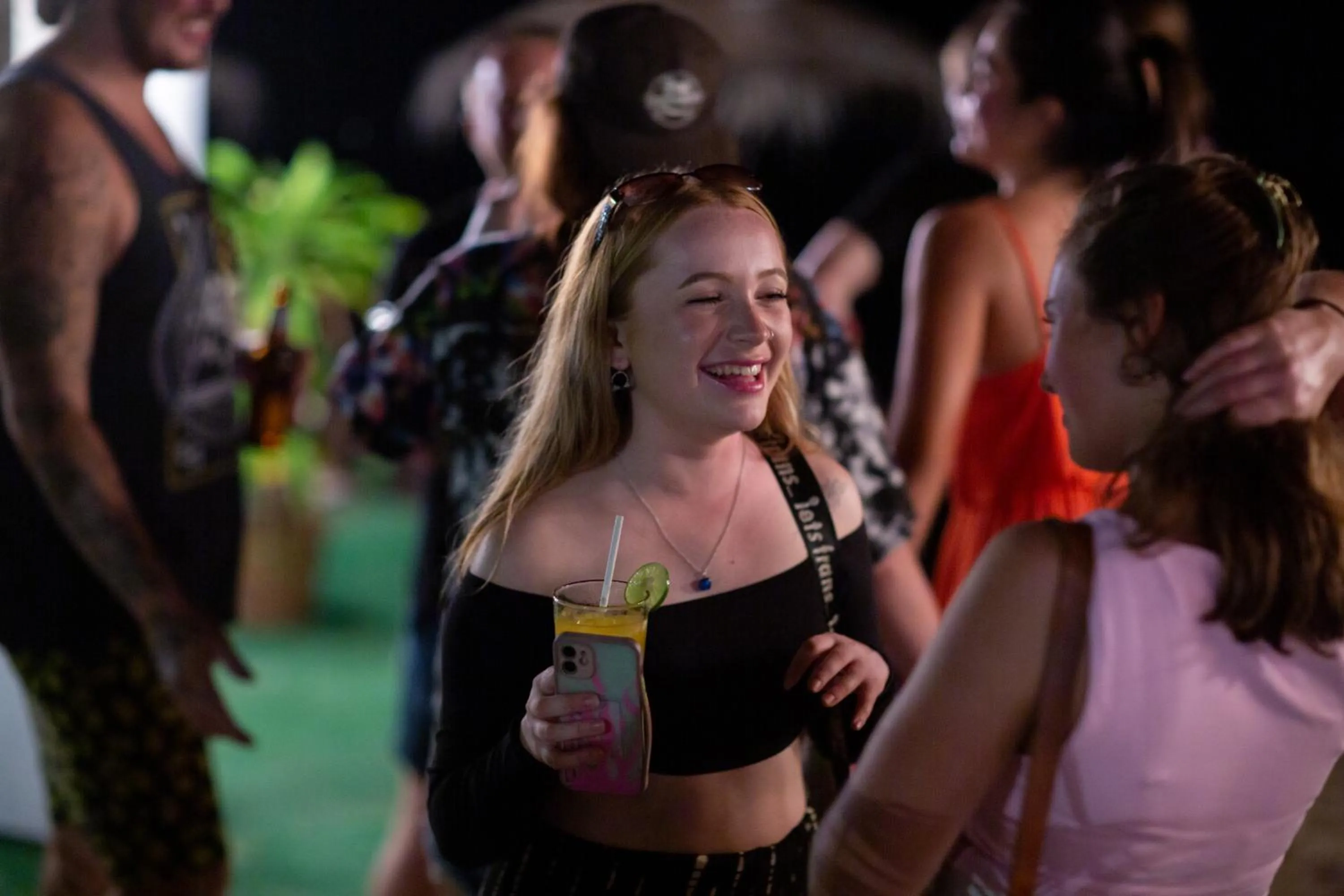 group of guests in Tiki Beach Koh Phangan Beach Restaurant Bar and Coworking