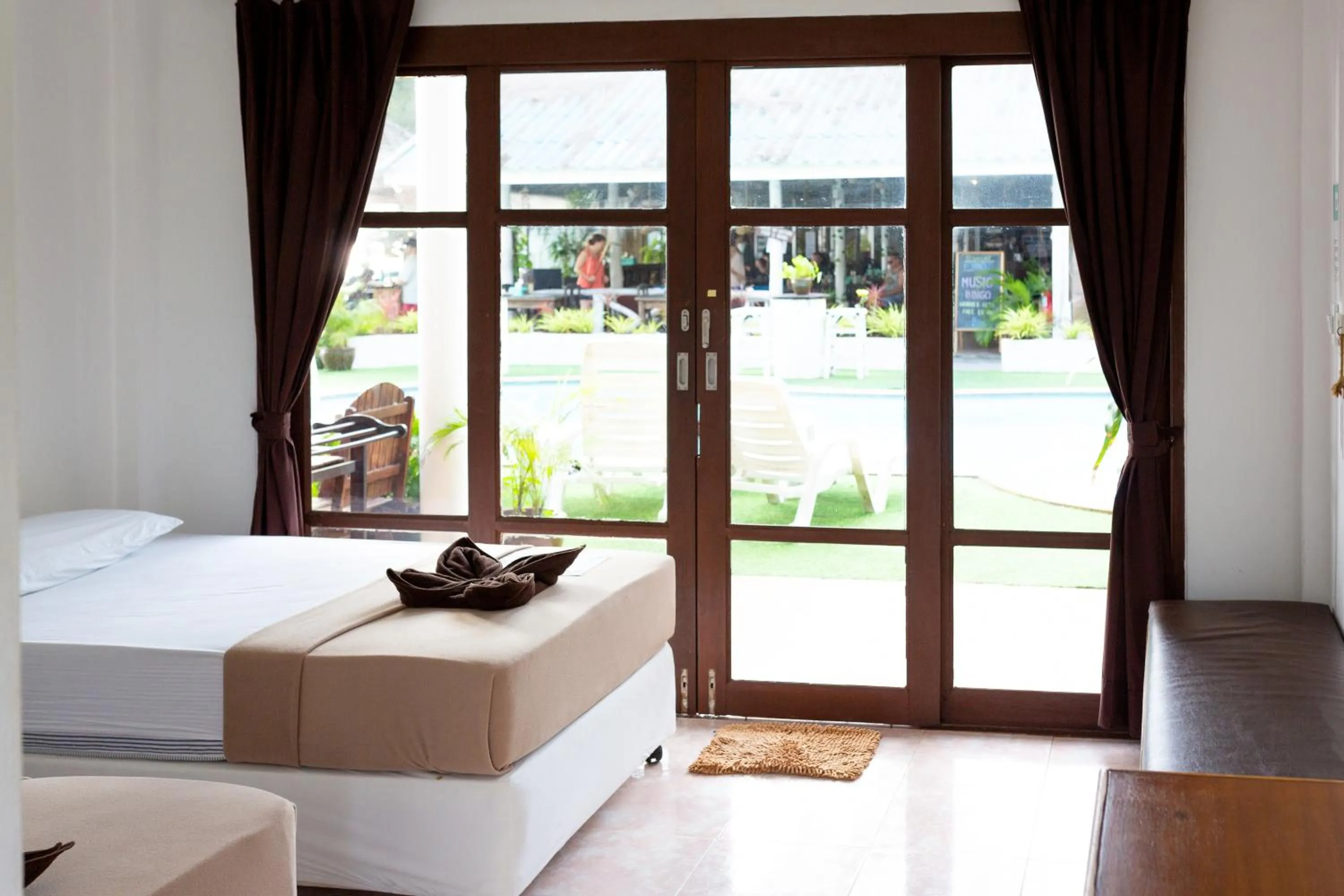 Bed in Tiki Beach Koh Phangan Beach Restaurant Bar and Coworking