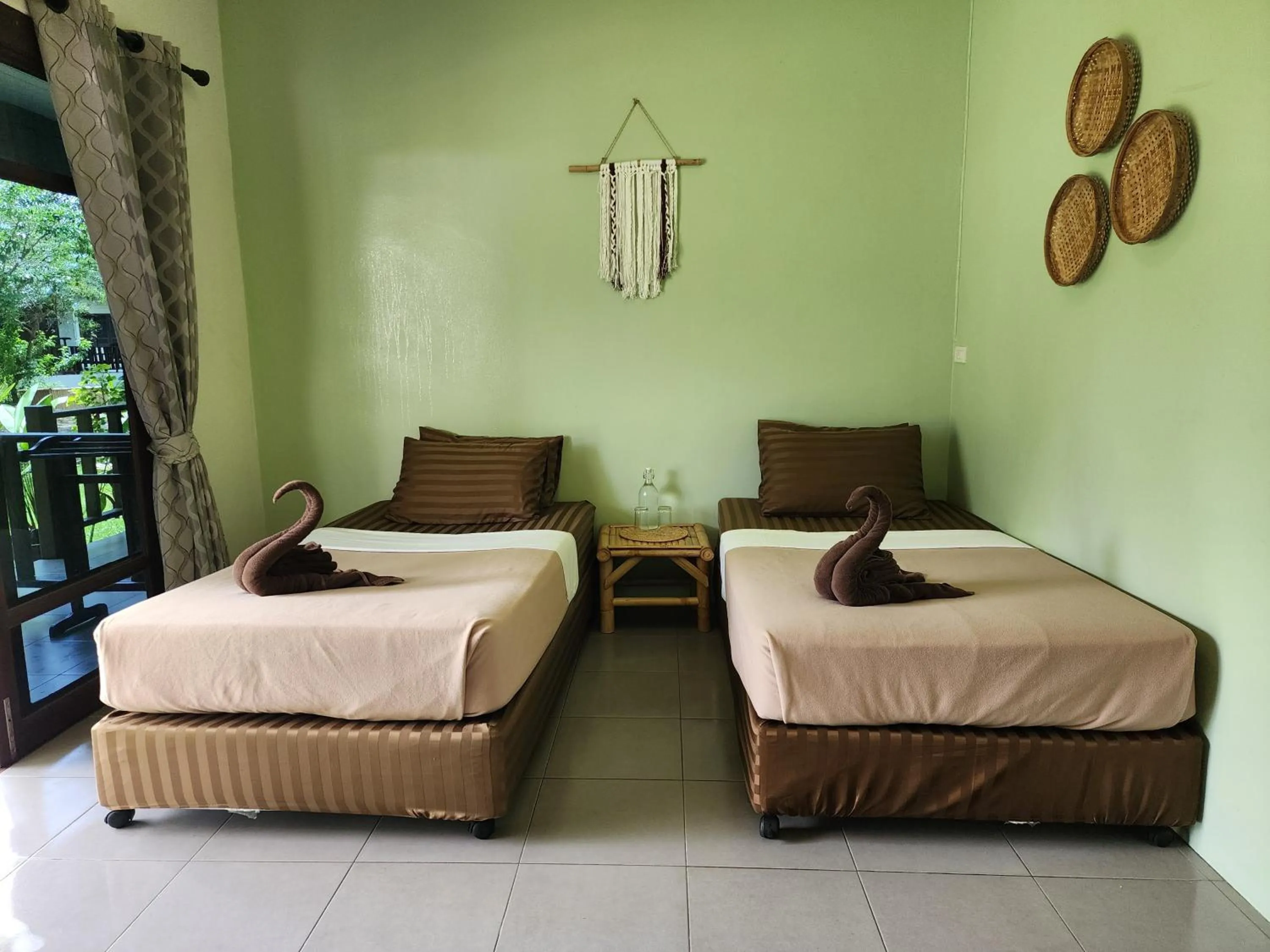 Bed in Tiki Beach Koh Phangan Beach Restaurant Bar and Coworking