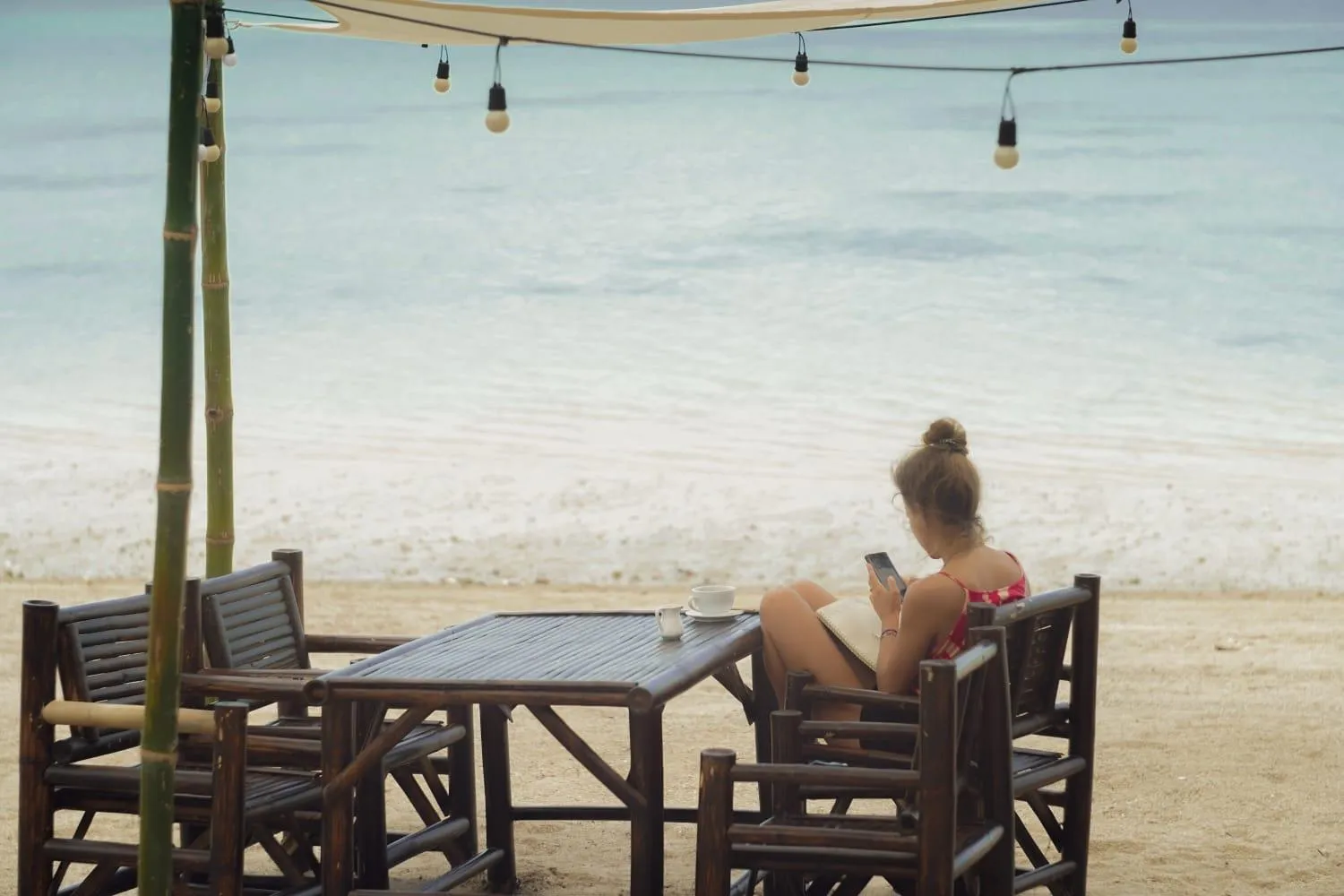 People in Tiki Beach Koh Phangan Beach Restaurant Bar and Coworking