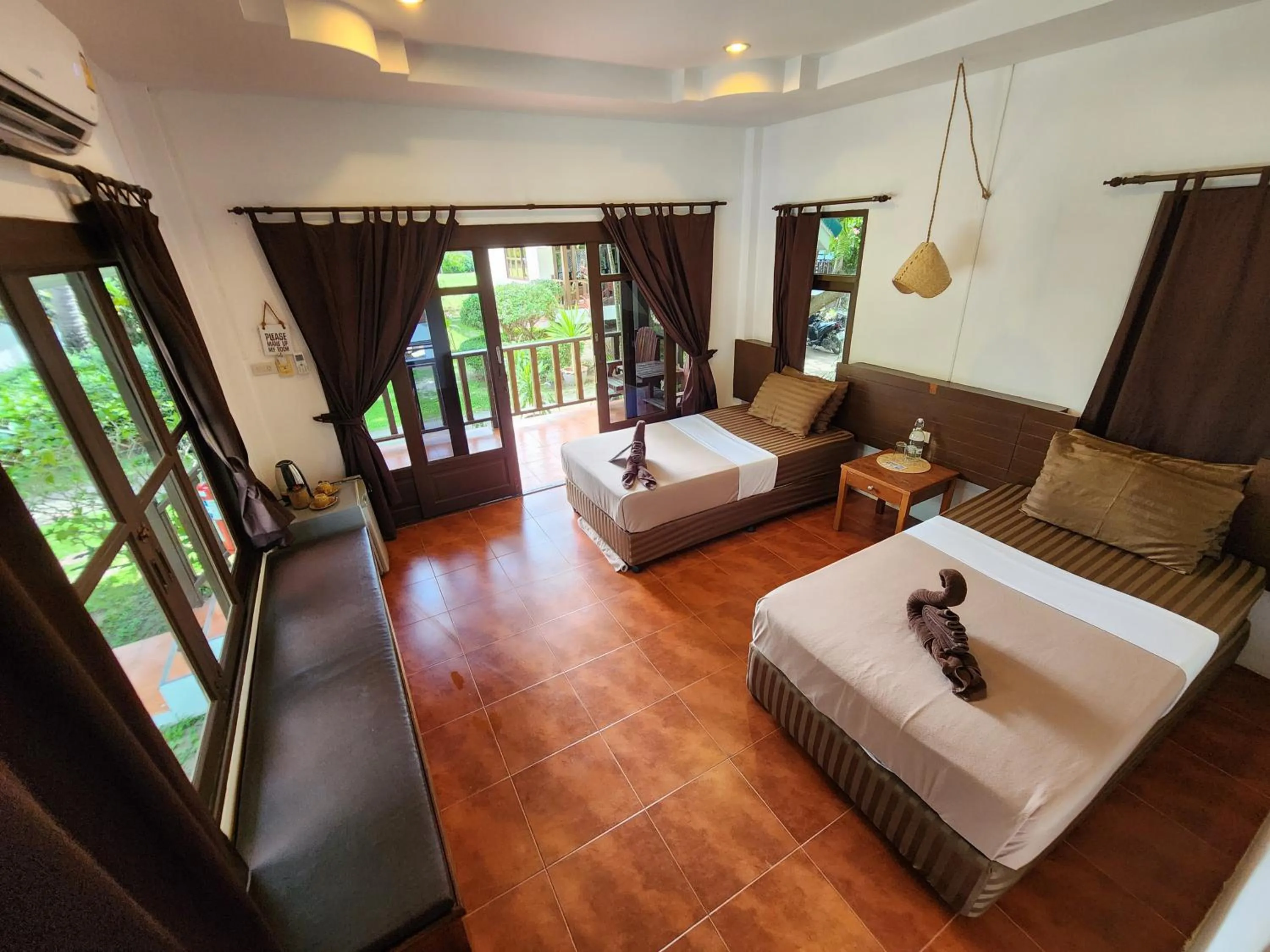 Bed in Tiki Beach Koh Phangan Beach Restaurant Bar and Coworking