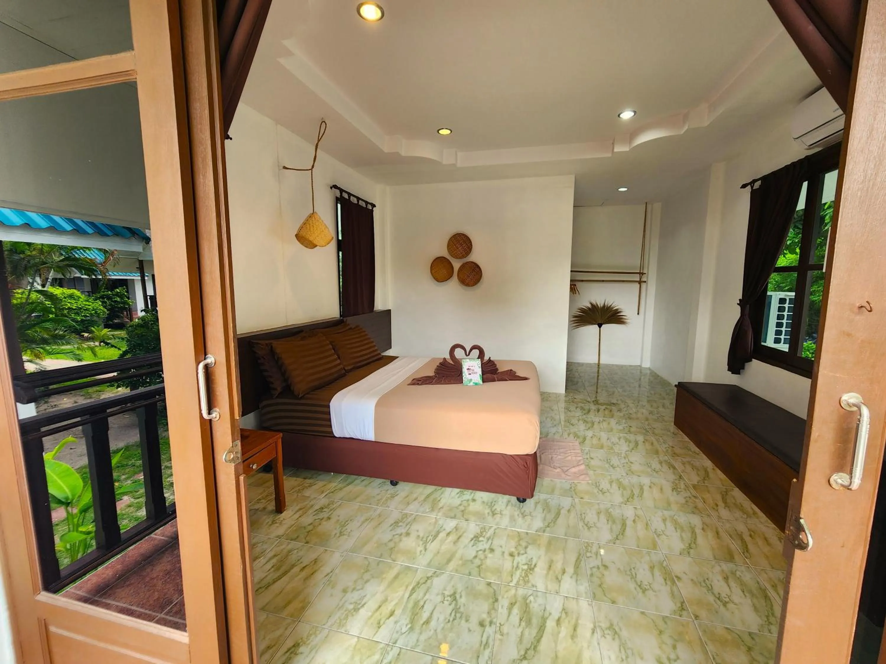 Bed in Tiki Beach Koh Phangan Beach Restaurant Bar and Coworking