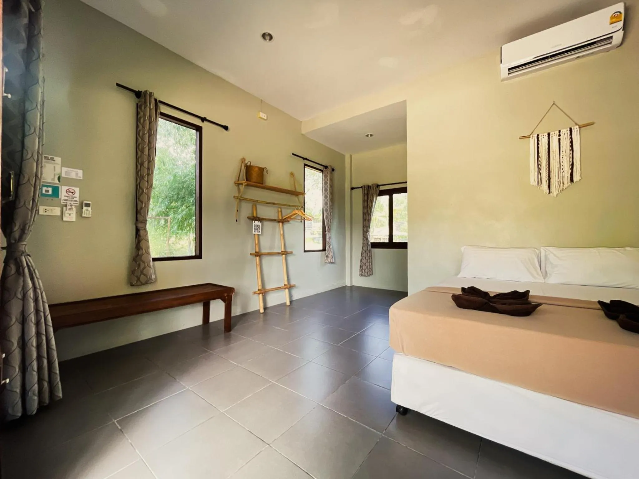 Bed in Tiki Beach Koh Phangan Beach Restaurant Bar and Coworking