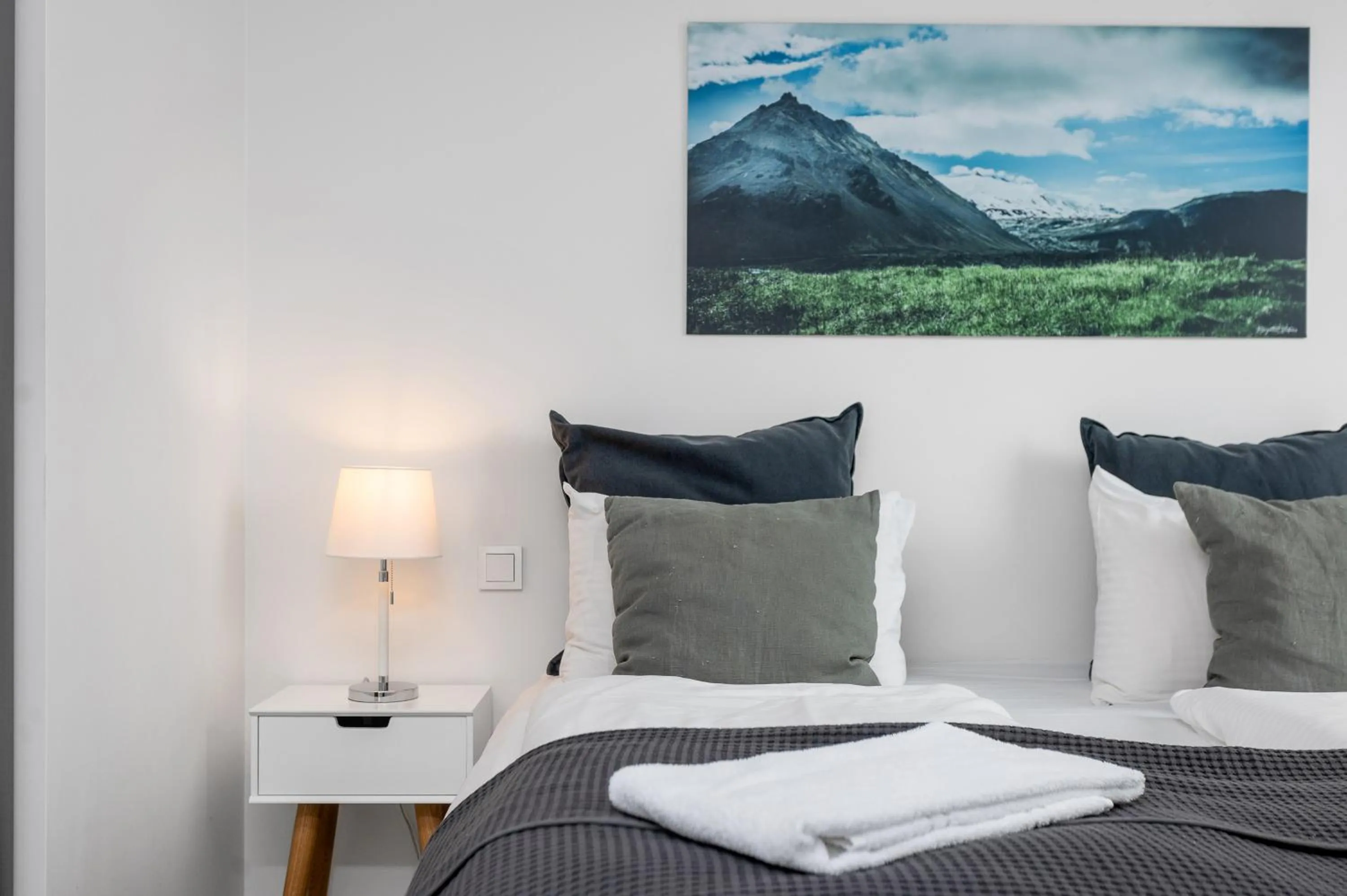 Bed in Sif Apartments by Heimaleiga