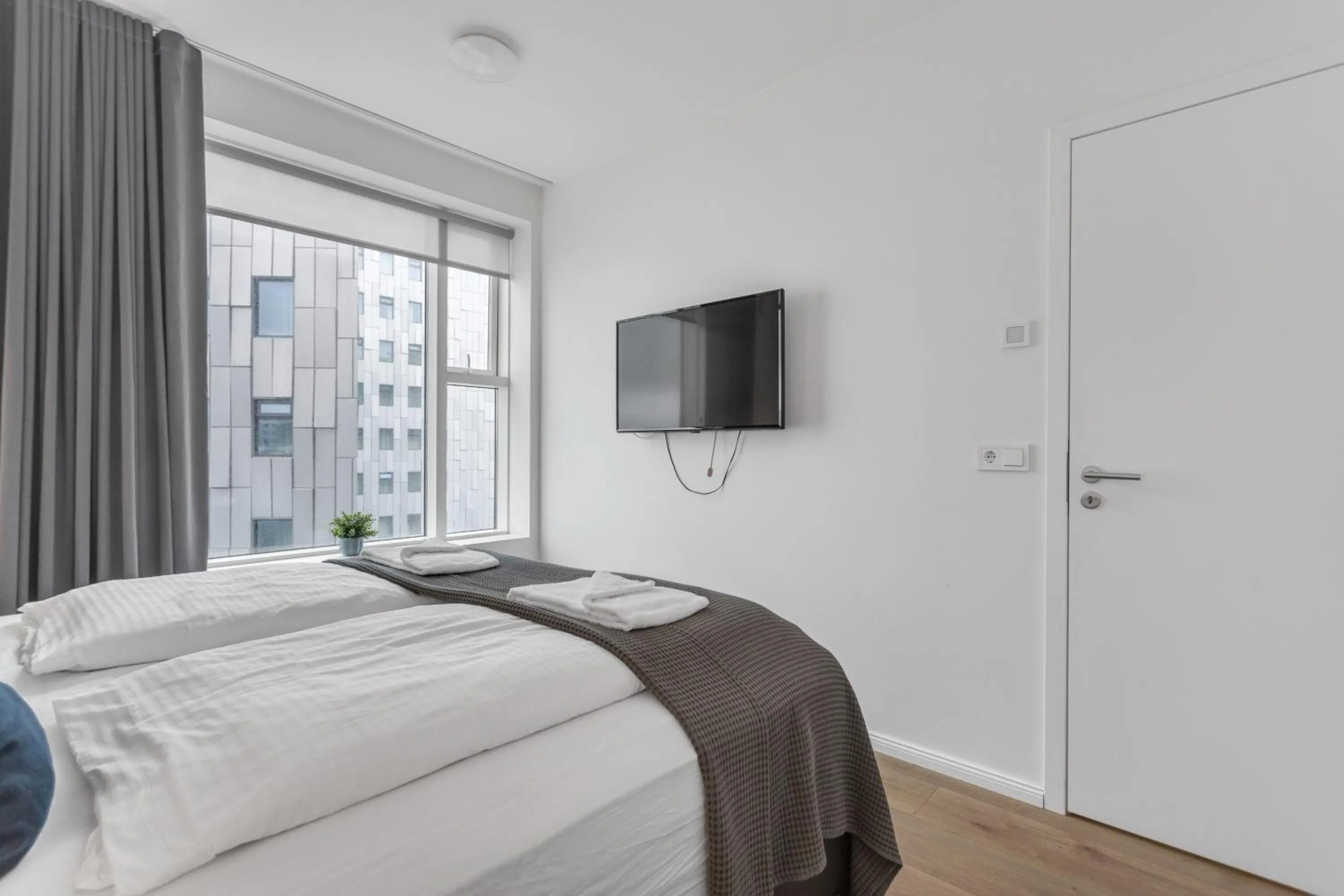 Bedroom, Bed in Sif Apartments by Heimaleiga