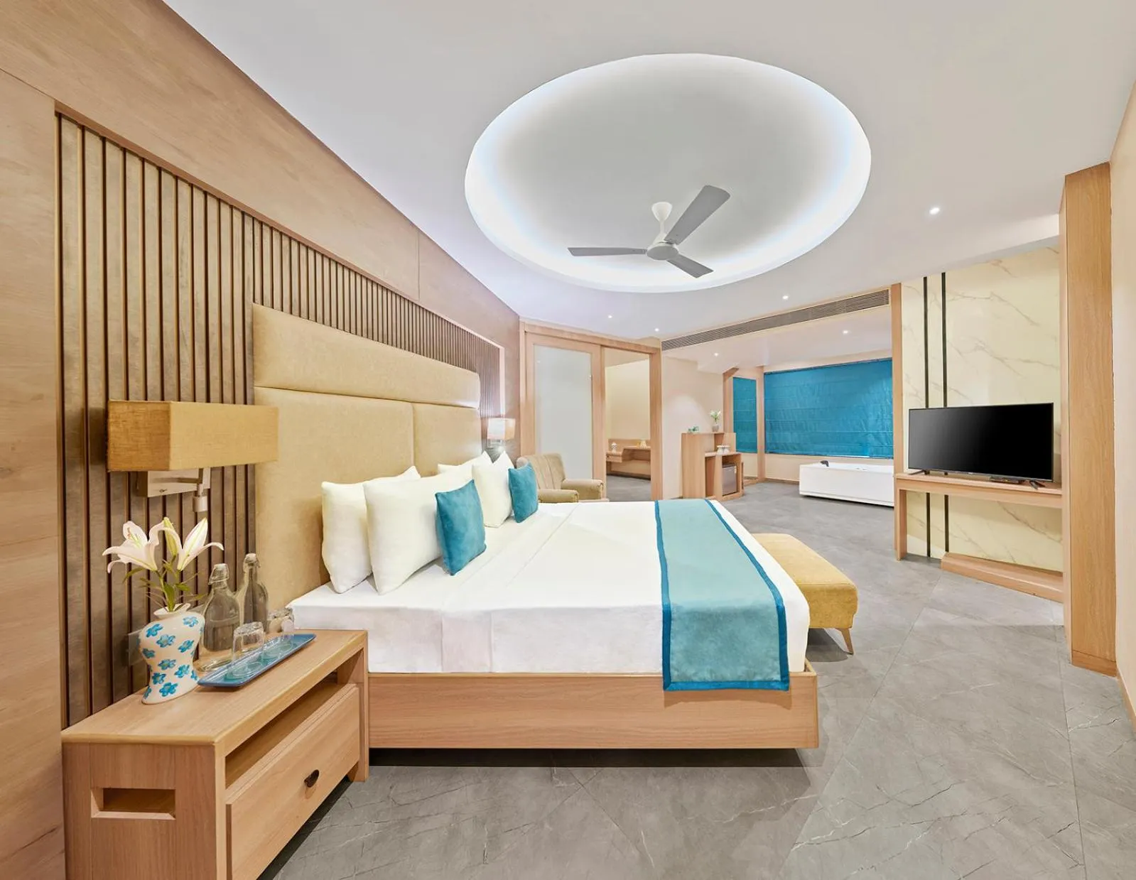 Bed in Shivsagar Resort & Spa