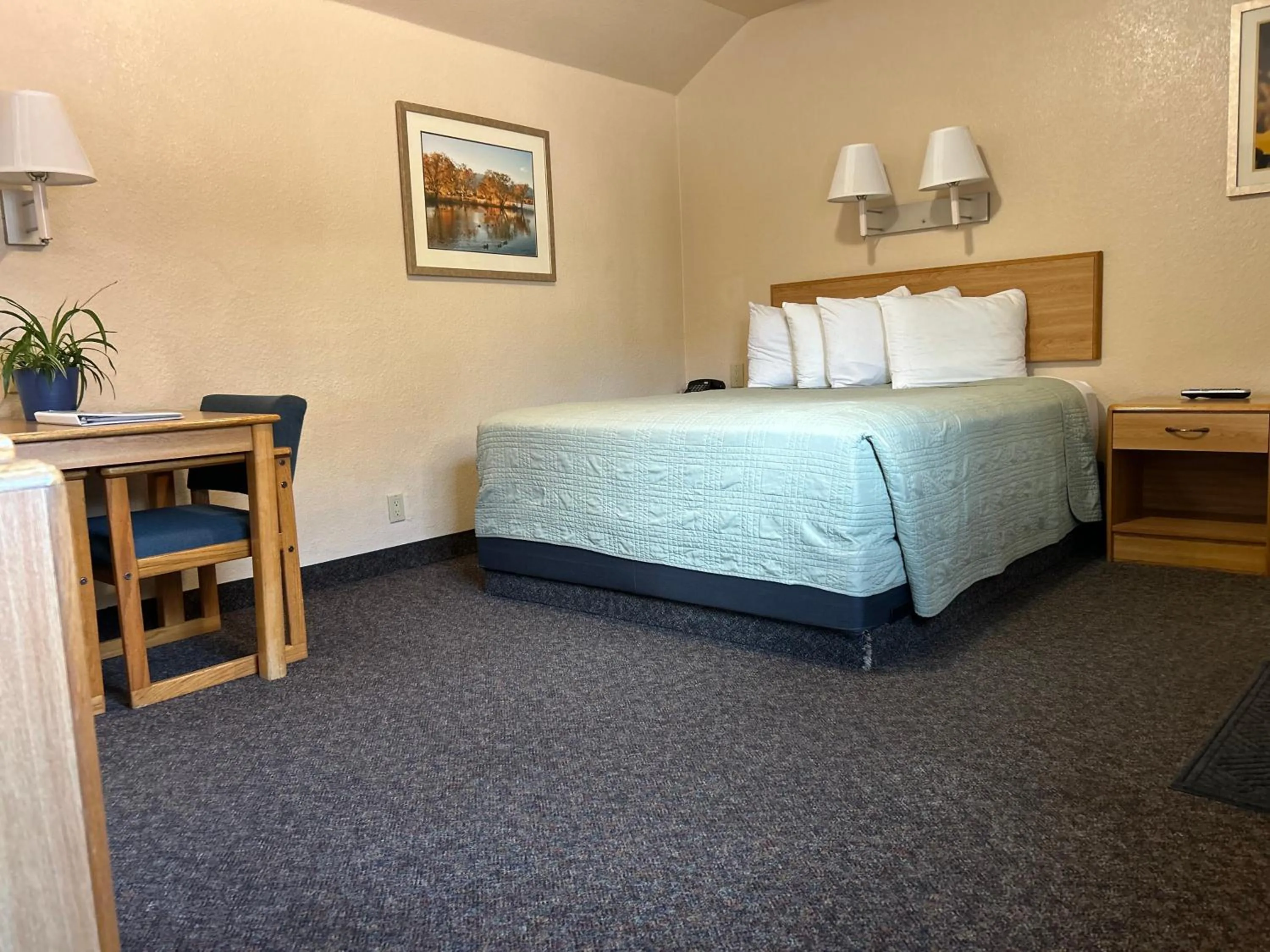 Bed in Woodland Motel