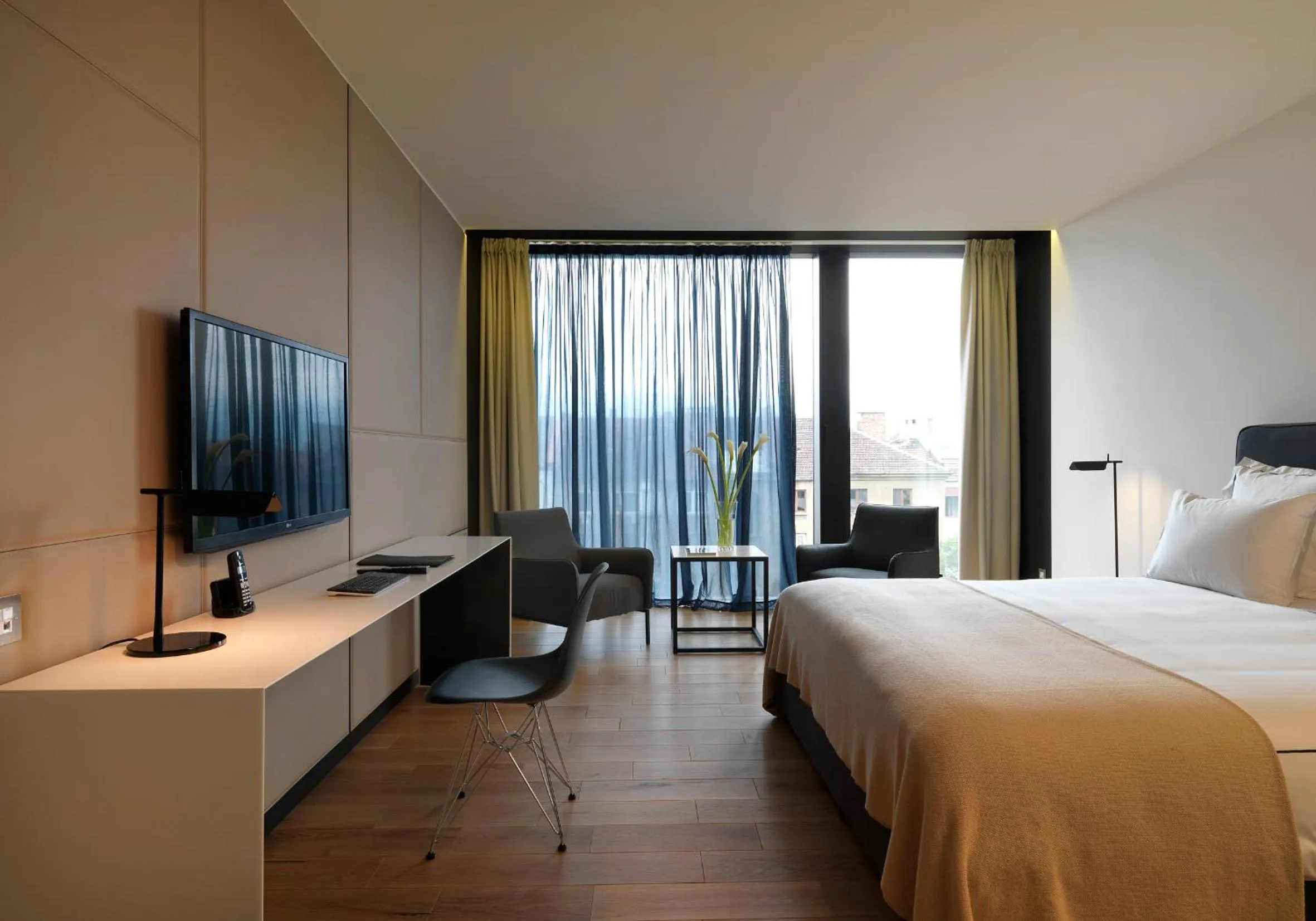 Bed in Sense Hotel Sofia, a Member of Design Hotels