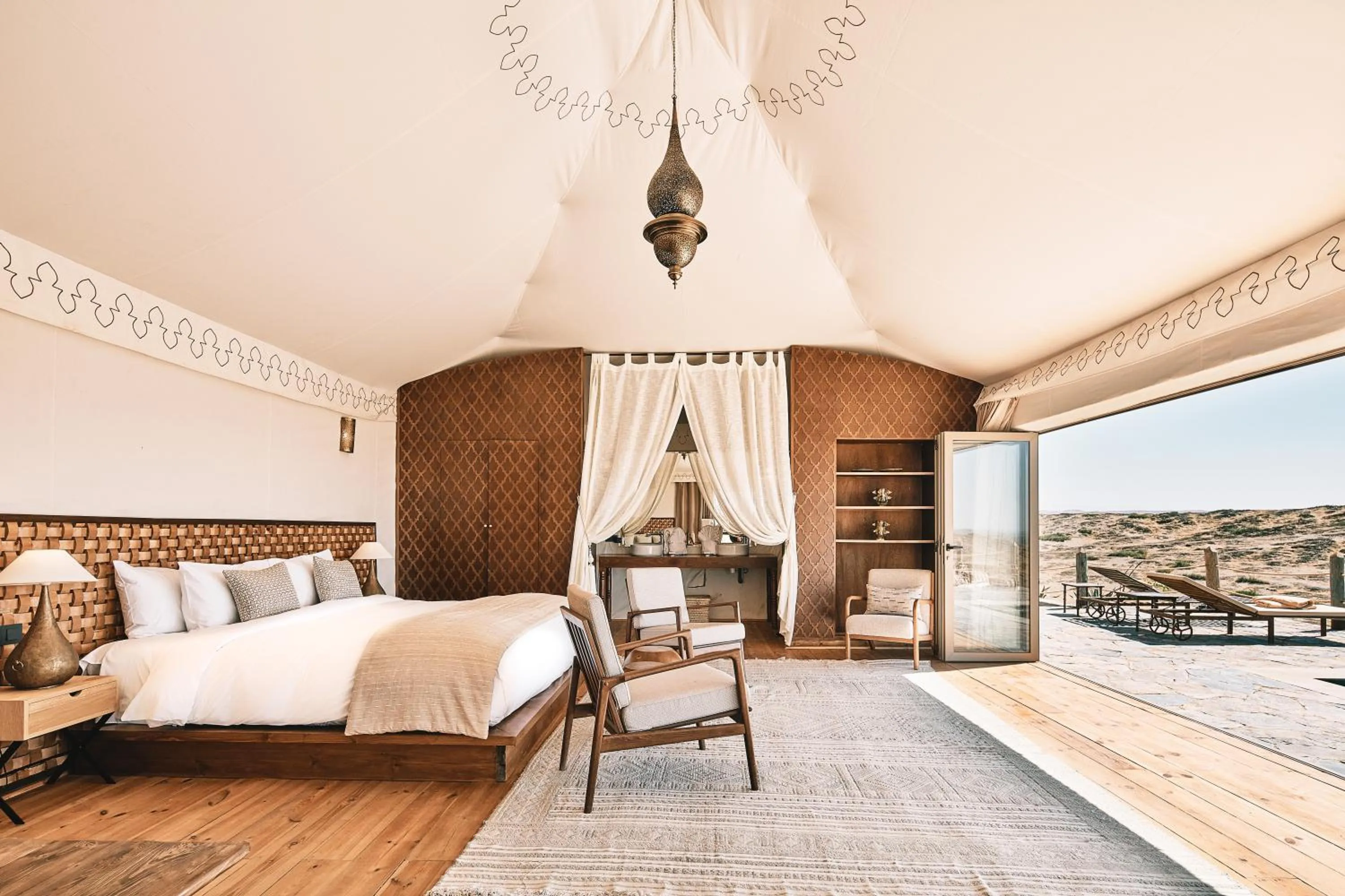 Bed in The White Camel Camp - Agafay Desert Activities