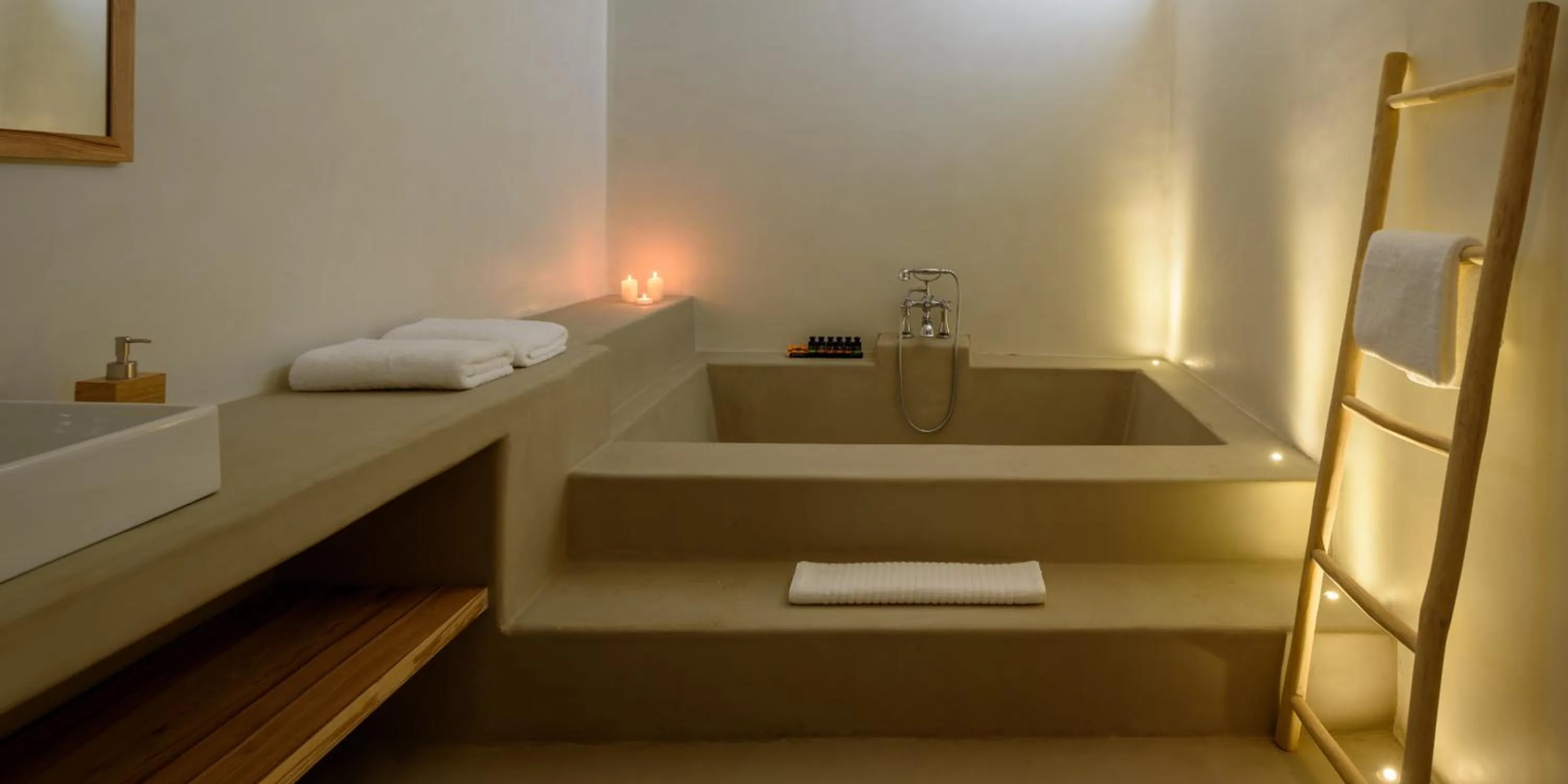 Bathroom, Bed in The Summit of Mykonos