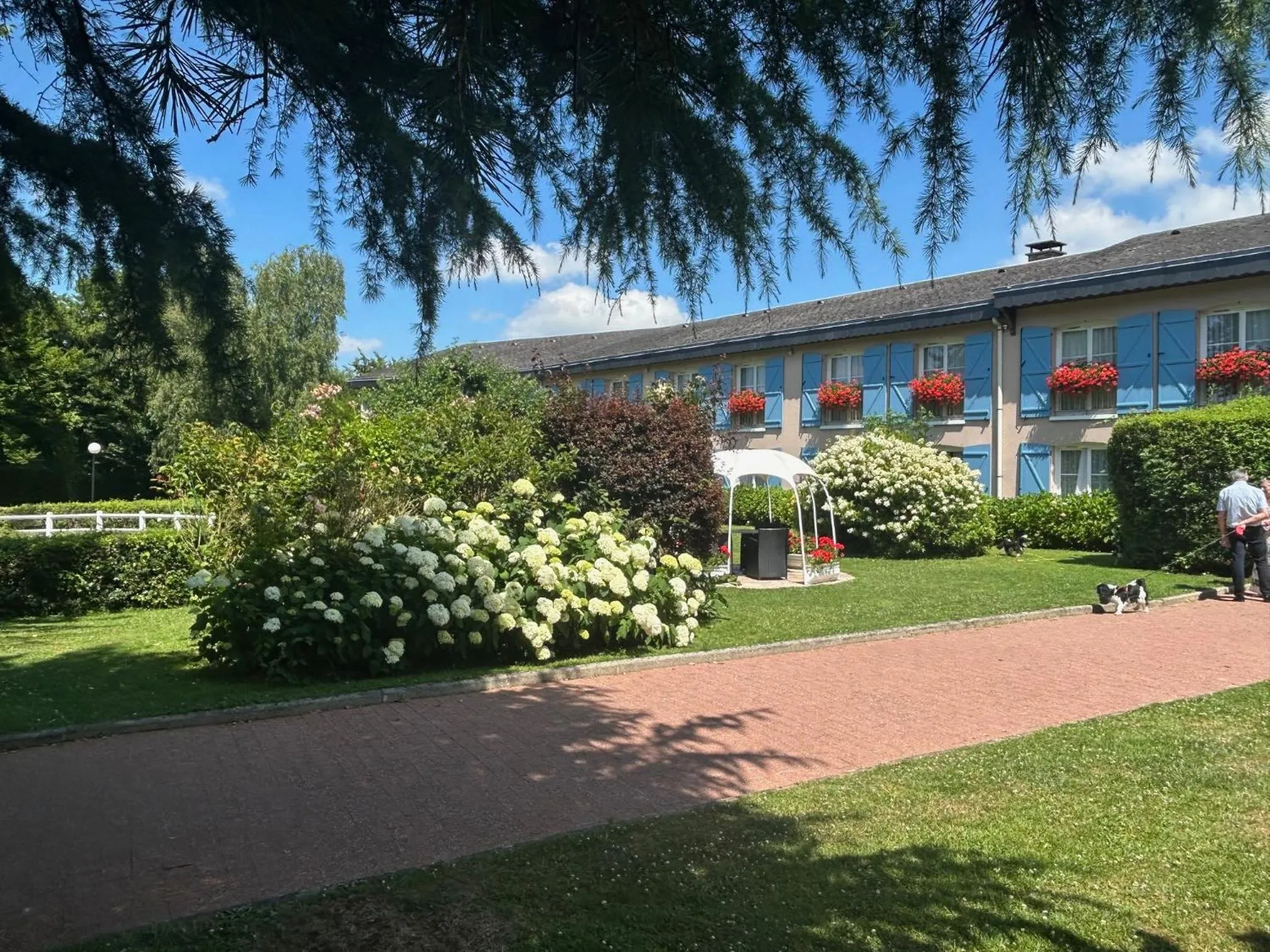 Patio in La Berteliere, The Originals Relais