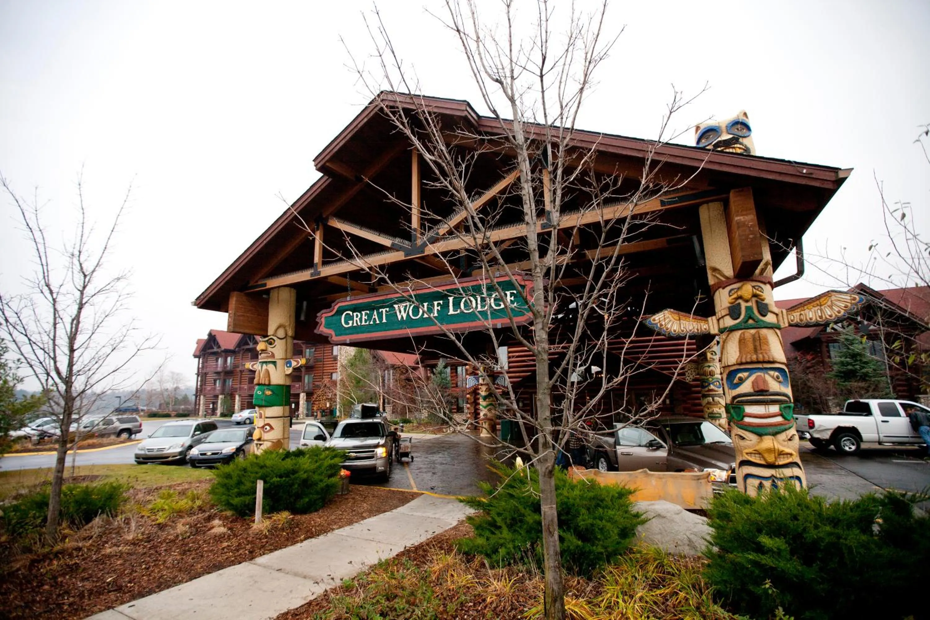 Facade/entrance in Great Wolf Lodge Traverse City