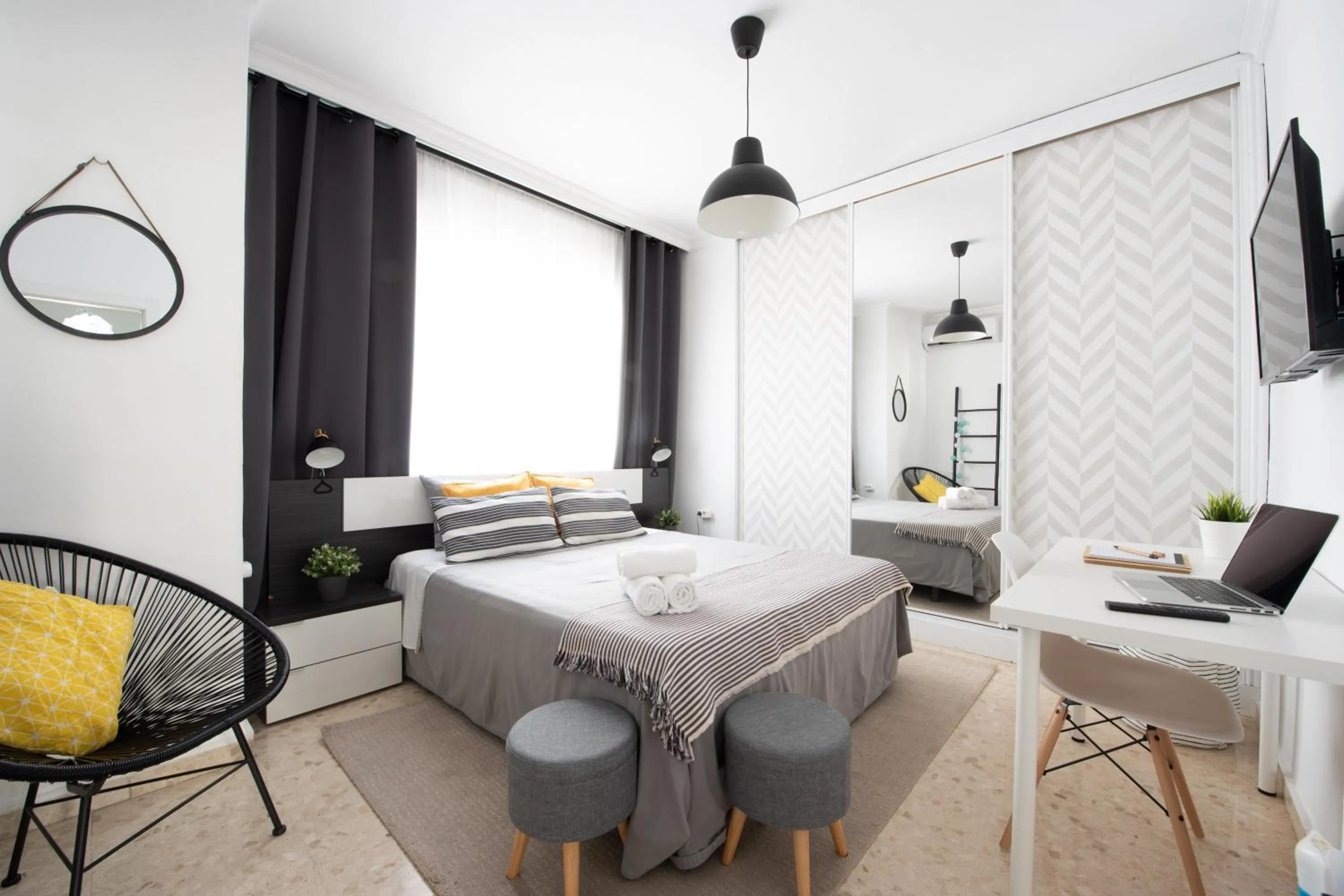 TV and multimedia, Bed in Nordik Rooms Urban - Trinidad "Copenhague"