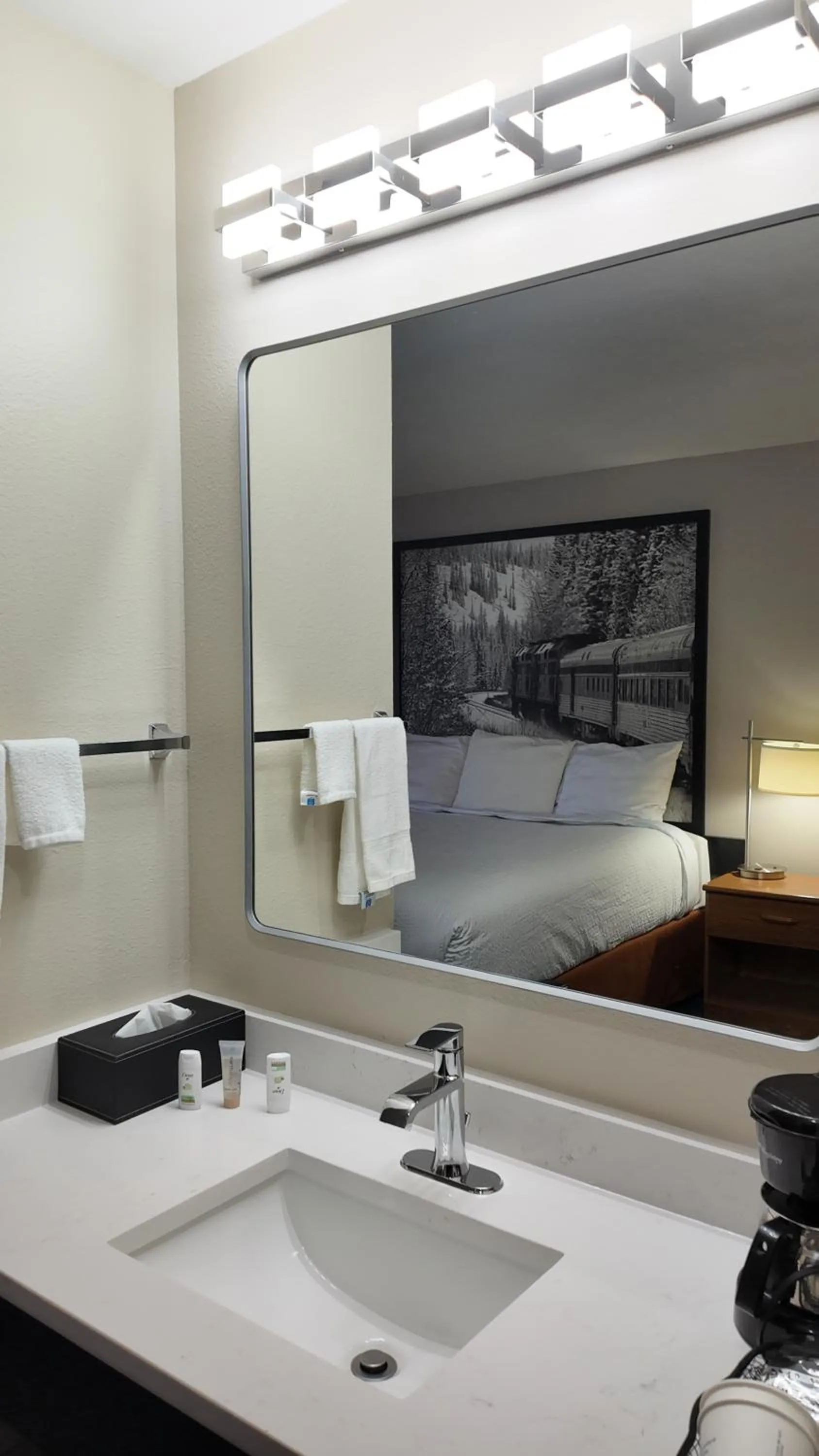 Bathroom in Super 8 by Wyndham Hampshire IL