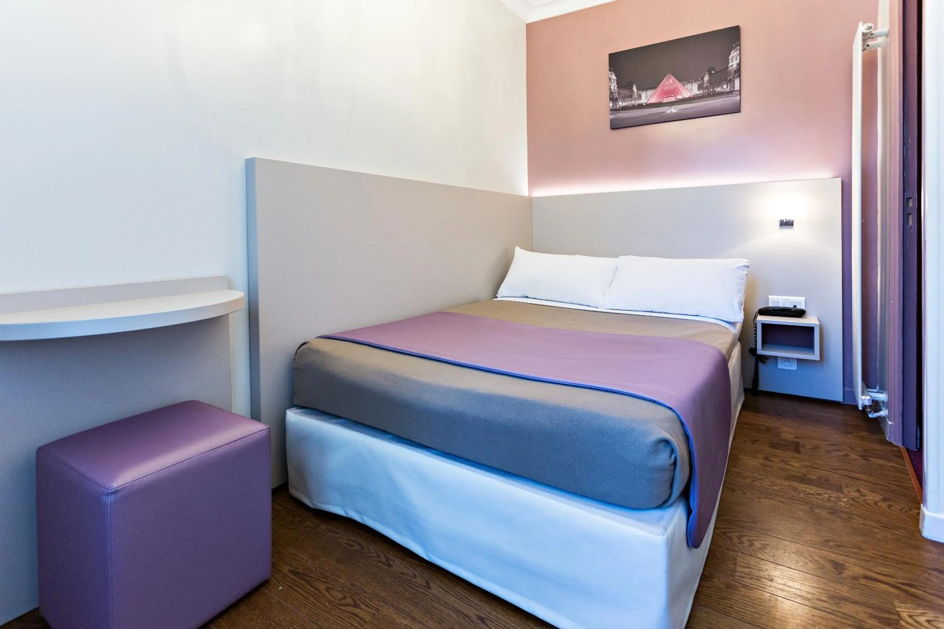 Staff, Bed in Modern Hotel