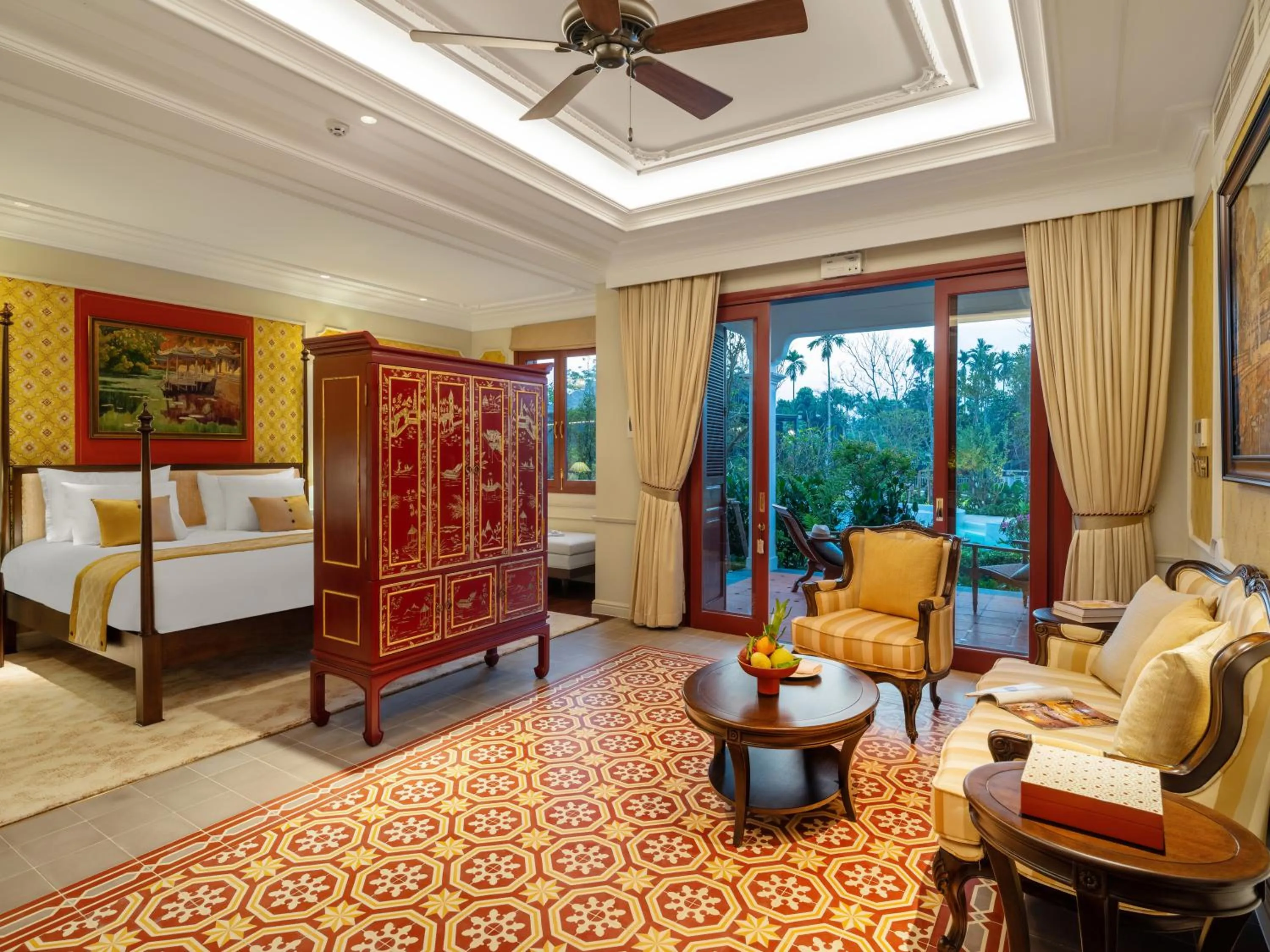 Living room, Bed in Ancient Huế Garden Houses