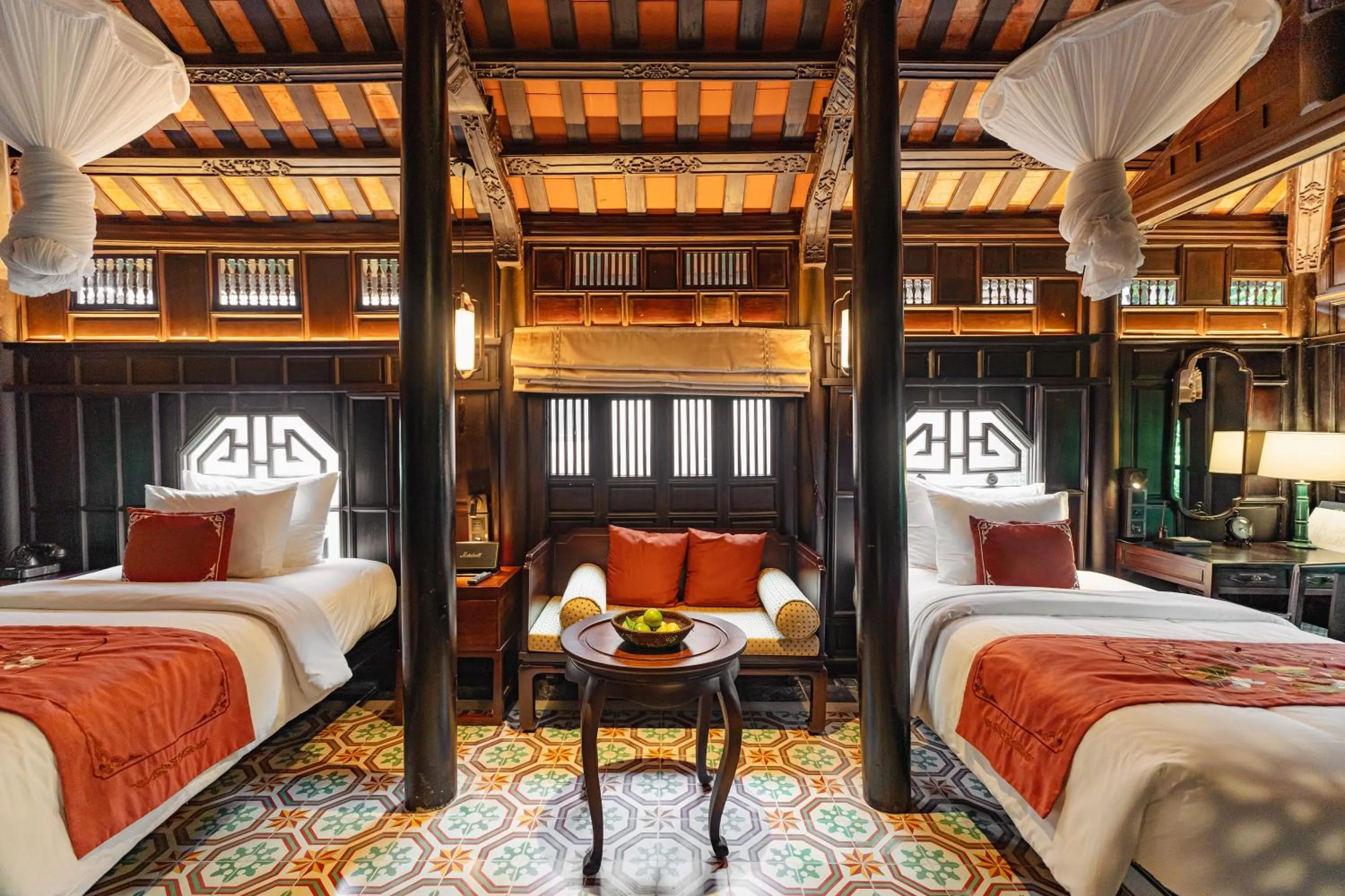 Bedroom, Bed in Ancient Huế Garden Houses