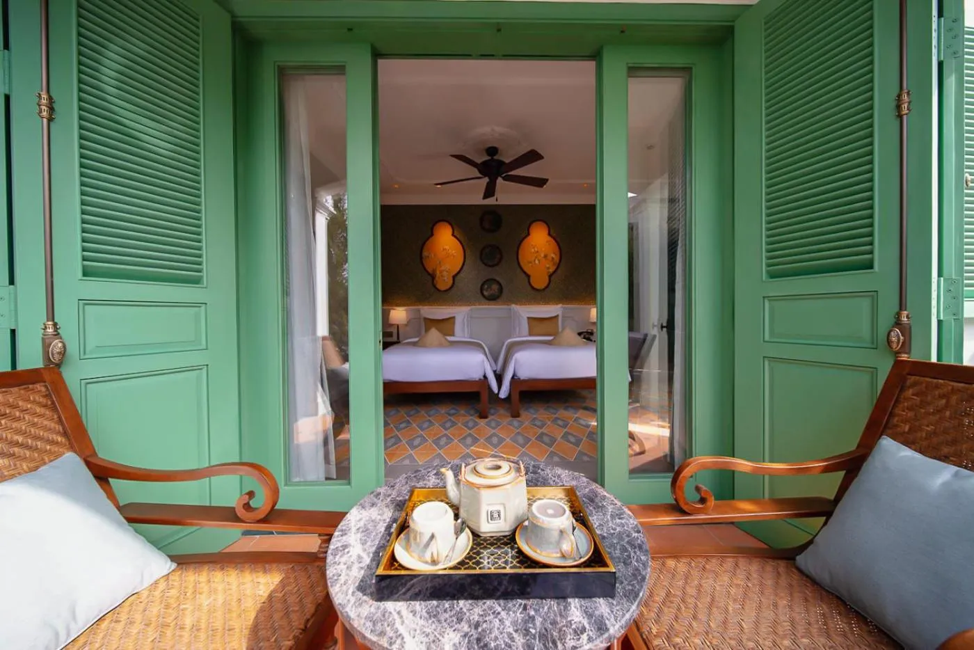 Pool view, Bed in Ancient Huế Garden Houses