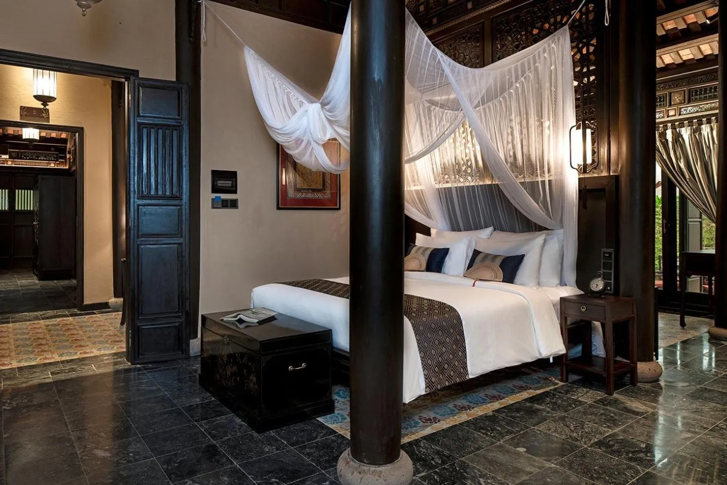 Bedroom, Bed in Ancient Huế Garden Houses